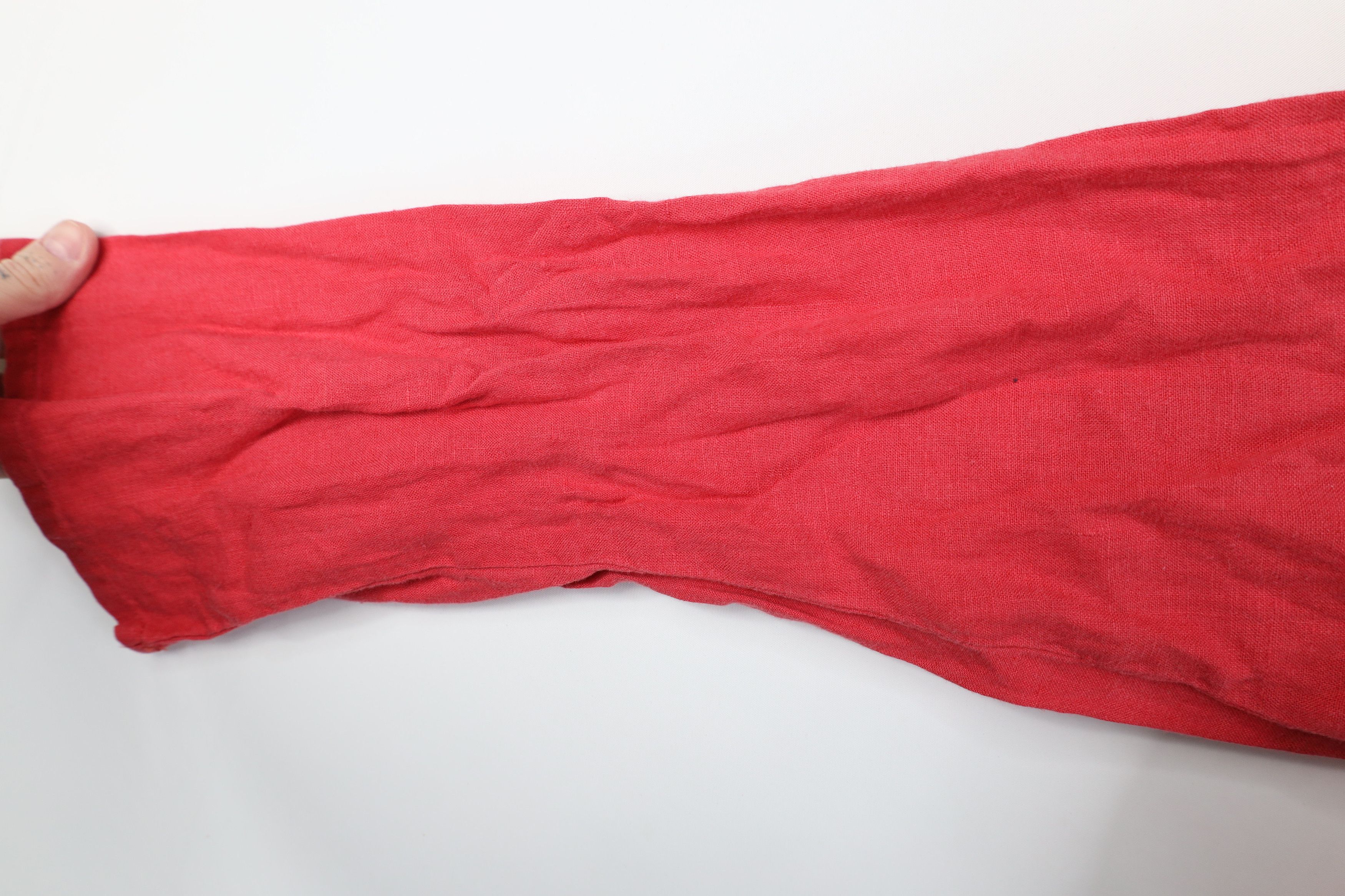 FLAX Flax Linen Blank Oversized Baggy Hoodie Tunic Pullover Red Size M / US 6-8 / IT 42-44 - 8 Thumbnail