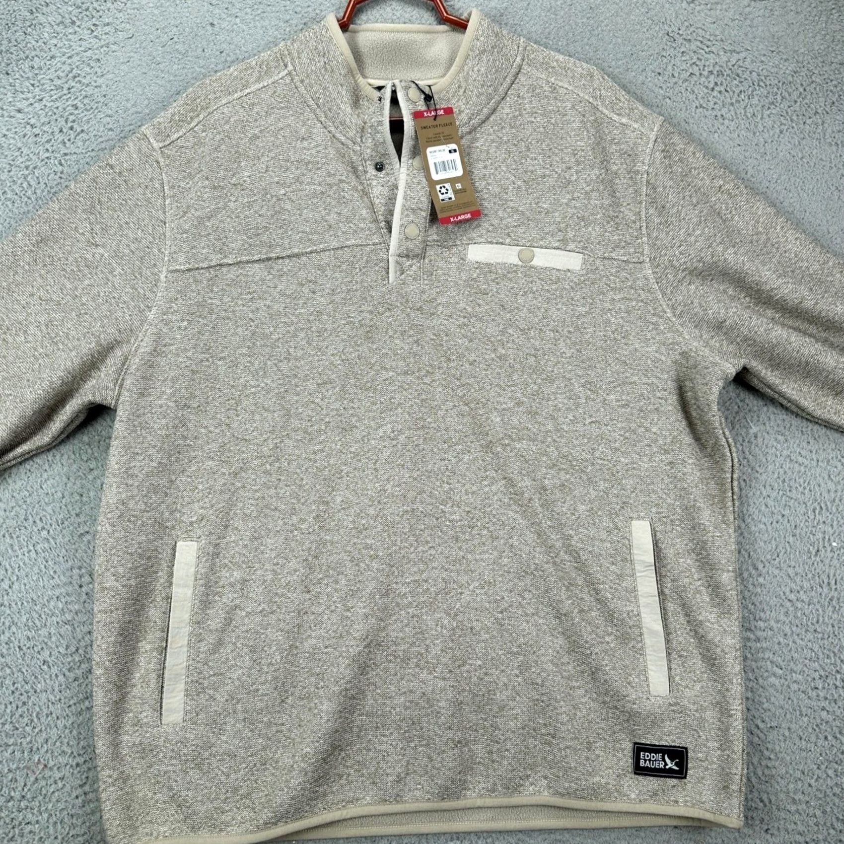 Eddie Bauer Eddie Bauer Fleece Sweater Mens XL Gray Quarter Snap Pocket Pullover Knit Seasonal Outdoor Walking Shirts Womens Size US XL / EU 56 / 4 - 4 Thumbnail