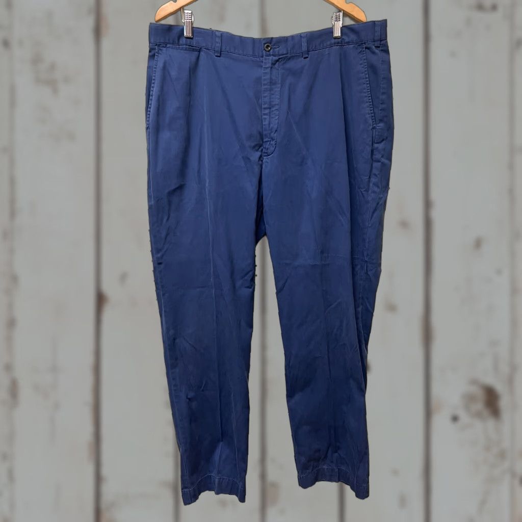 Polo Ralph Lauren VINTAGE Polo Ralph Lauren Chino Pants Mens 39x35 Tall 100% Cotton Navy Blue Size US L / EU 52-54 / 3 - 1 Thumbnail