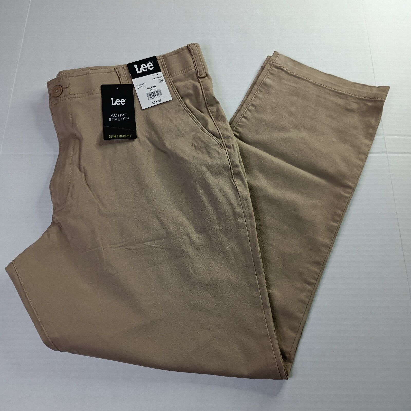 Lee Lee Chino Motion Flex Waistband Pants Men's 40x30 Khaki Slim Size US 40 / EU 56 - 1 Thumbnail