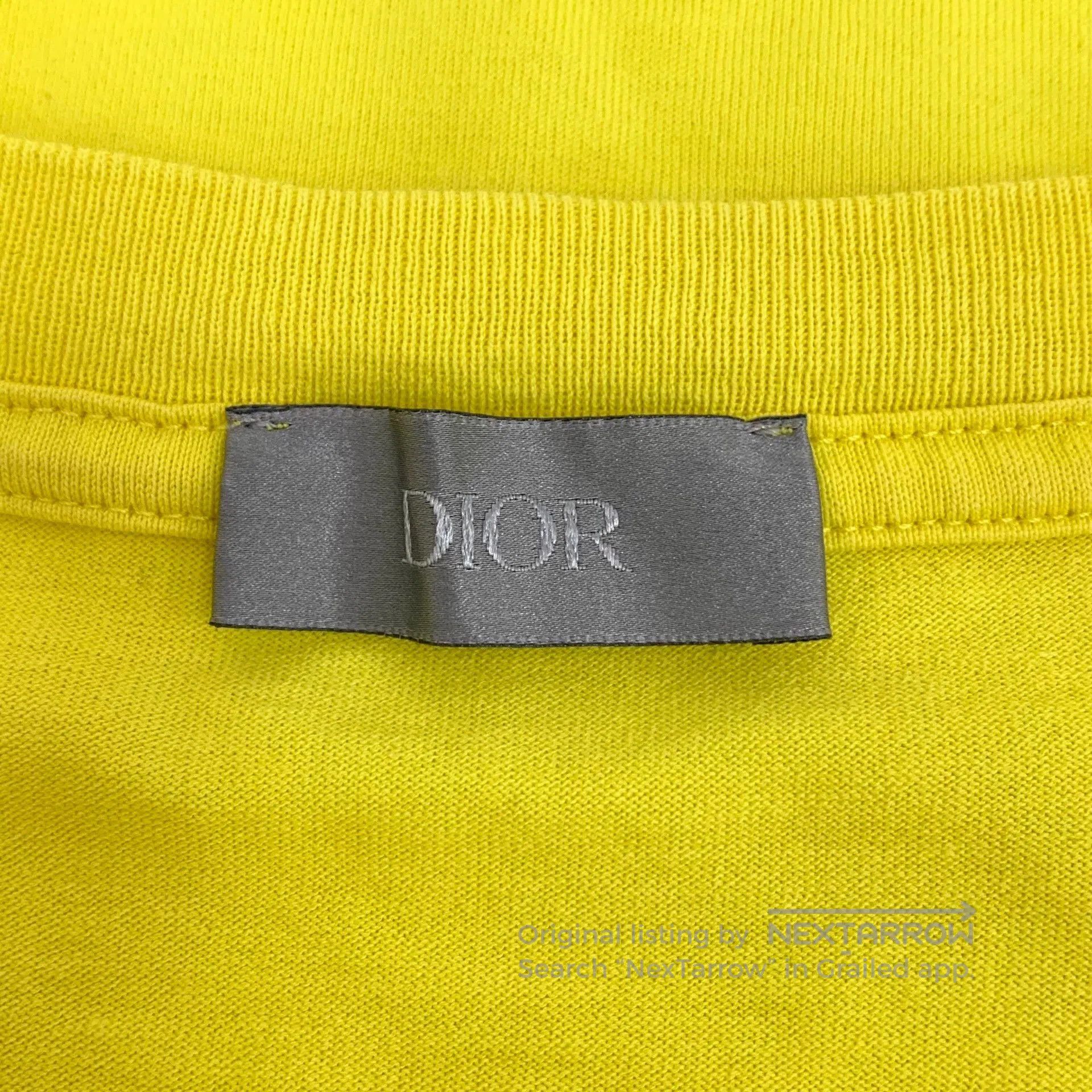 Dior dior yellow logo embroidered cotton t-shirt. Size US M / EU 48-50 / 2 - 5 Thumbnail