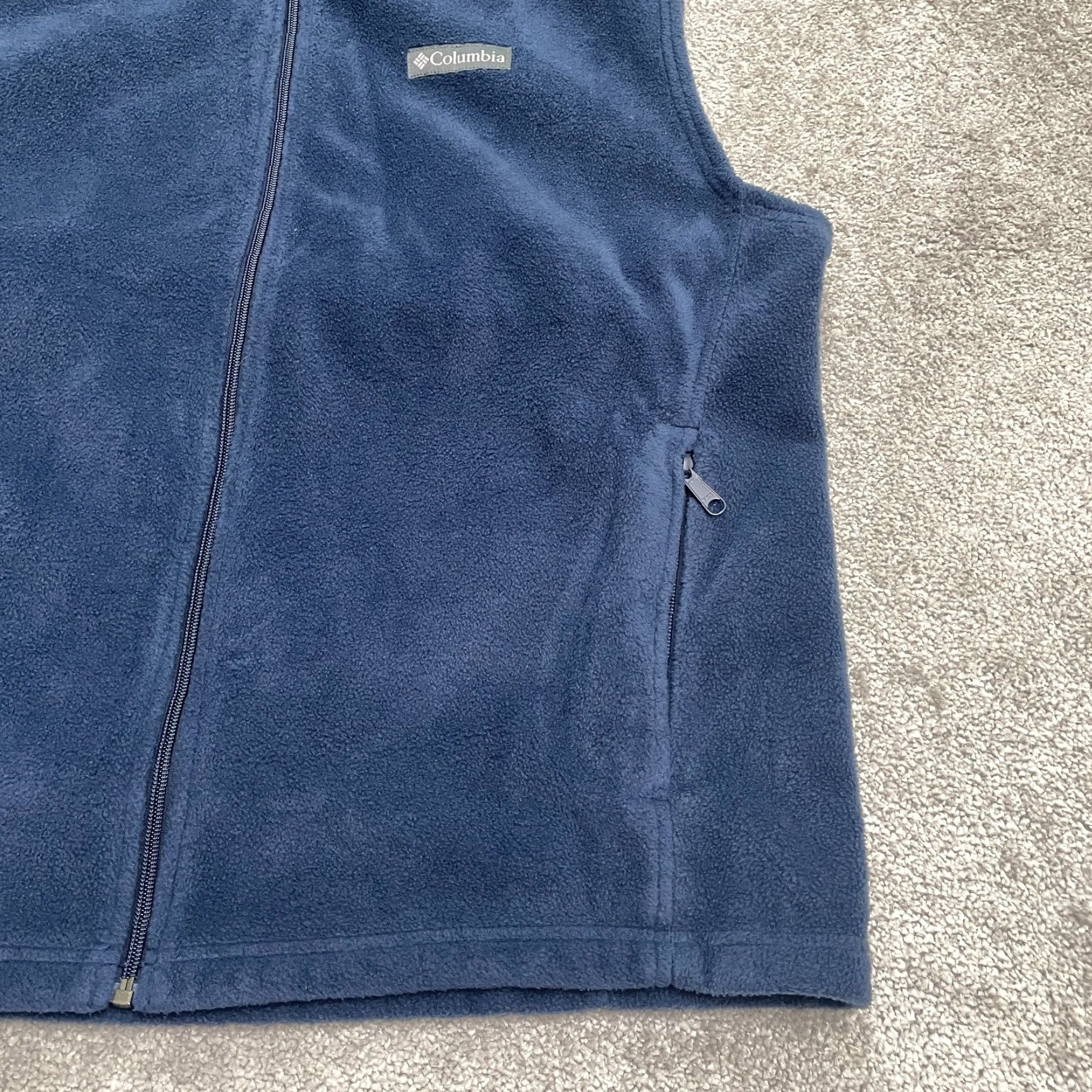 Vintage Columbia Steens Mountain Fleece Vest Mens XL Blue Black Full Zip Outdoor Hiking Vest Jacket Size US XL / EU 56 / 4 - 3 Thumbnail