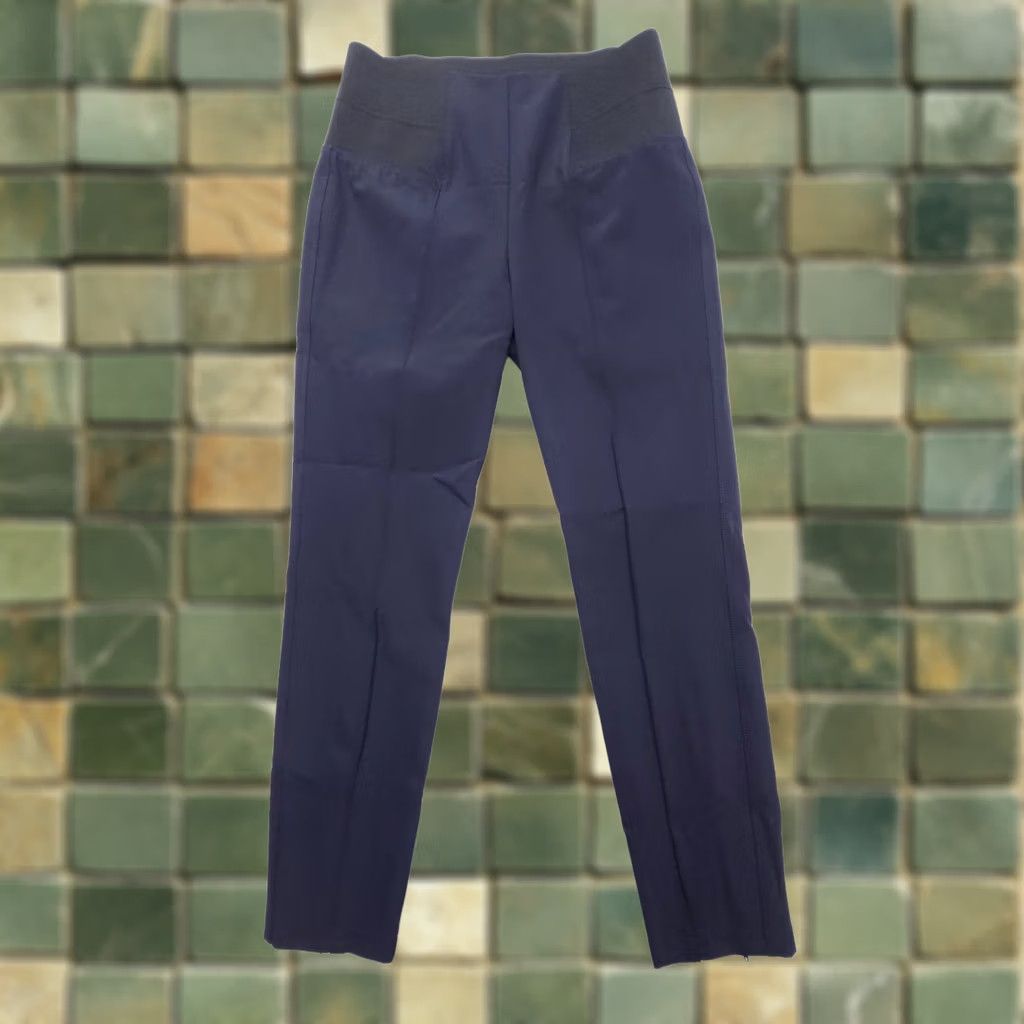 Vintage Lafayette 148 New York Gramercy Pants Medium Navy Stretch Fabric Career Women Size 32" / US 10 / IT 46 - 1 Thumbnail