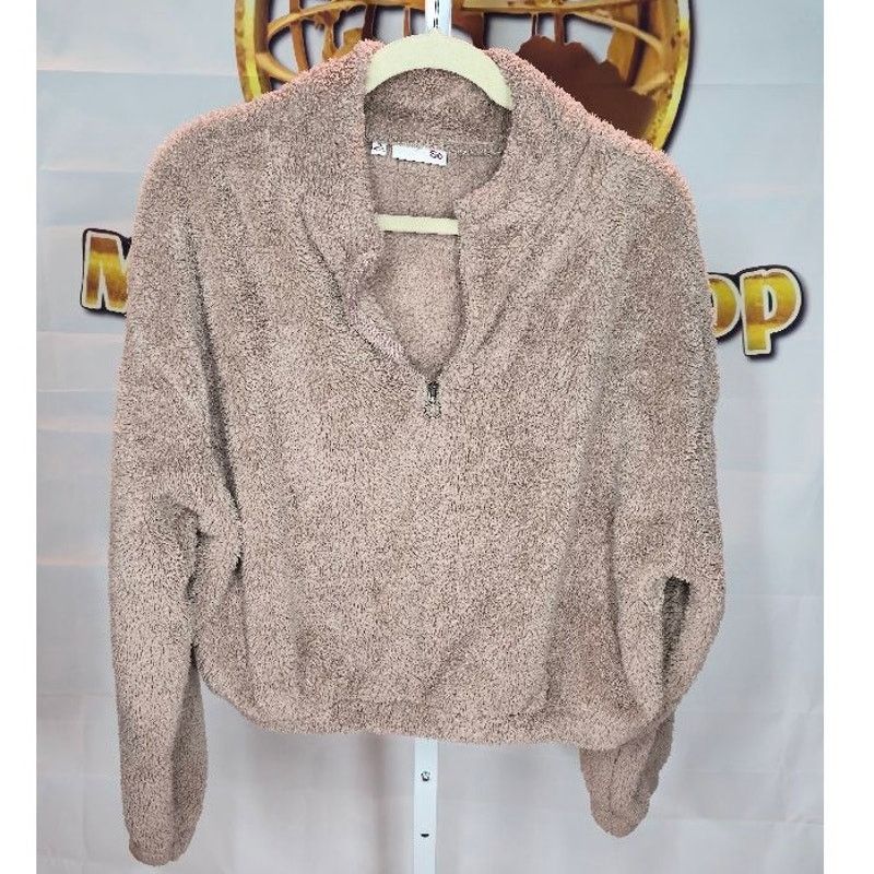 Other So Brand Taupe Faux Fur Half Zip Pullover Sweater Size XL Size XL / US 12-14 / IT 48-50 - 1 Thumbnail