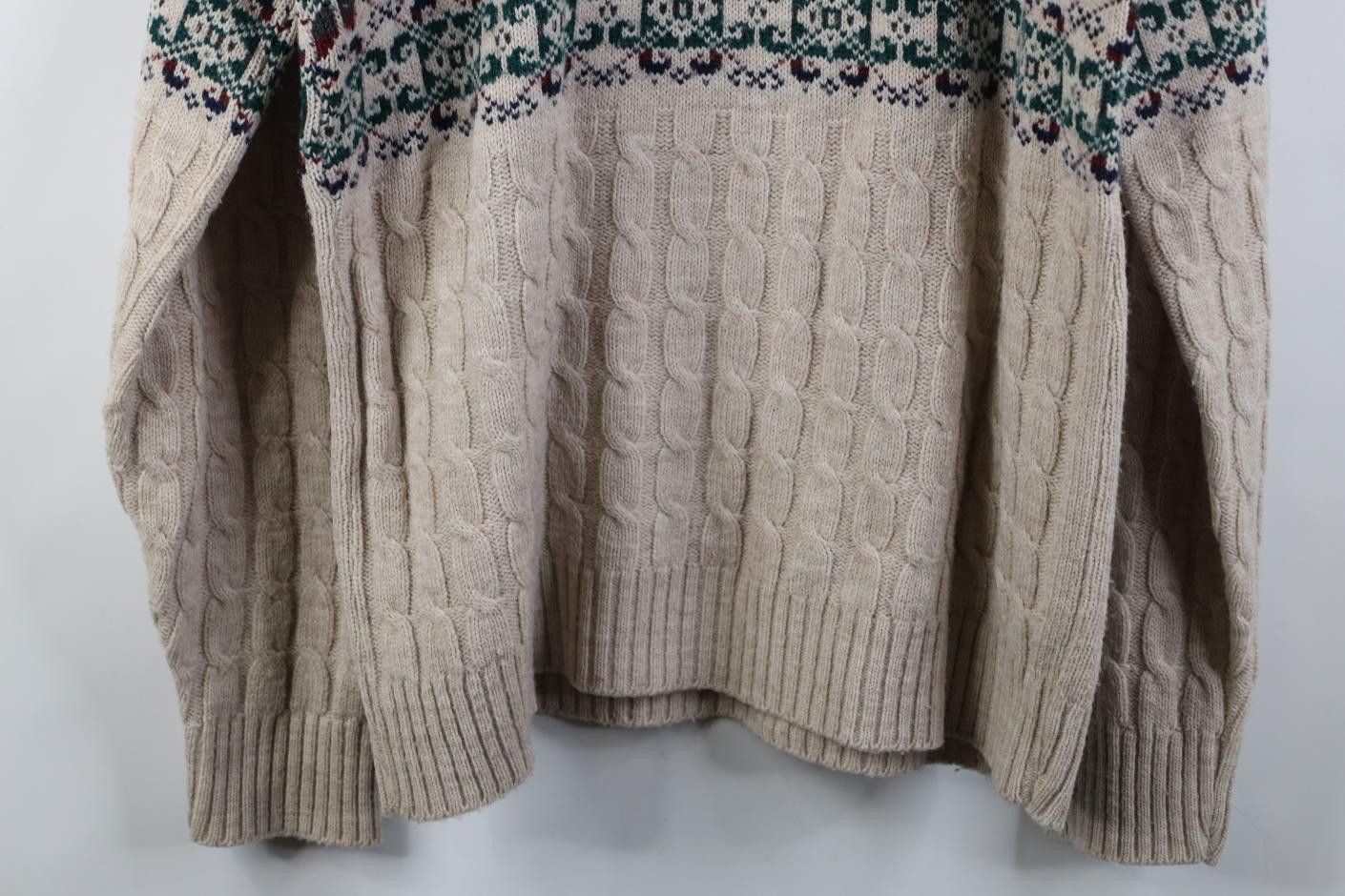 Vintage Vintage 70s Streetwear Chunky Cable Knit Mock Neck Sweater Size US L / EU 52-54 / 3 - 9 Thumbnail