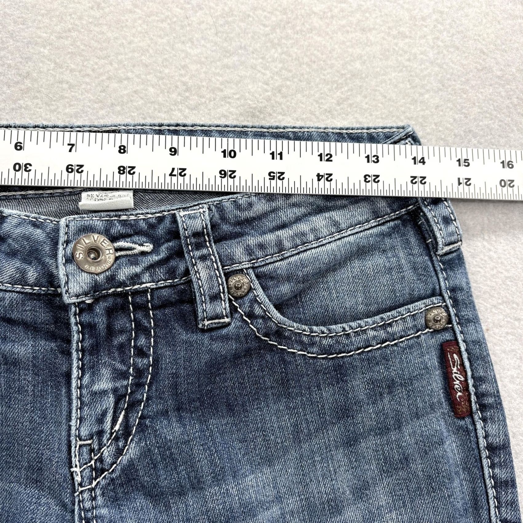 Silver Jeans Co. Silver Jeans Aiko Bootcut Womens 27x31 Jeans Blue Low Rise Stretch Denim Y2K Grunge Baggy? Size 27" / US 4 / IT 40 - 7 Thumbnail