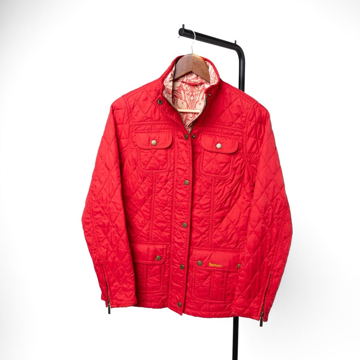 Barbour Barbour Womens Morris Utility Quilted Jacket Red Diamond Size S / US 4 / IT 40 - 1 Thumbnail