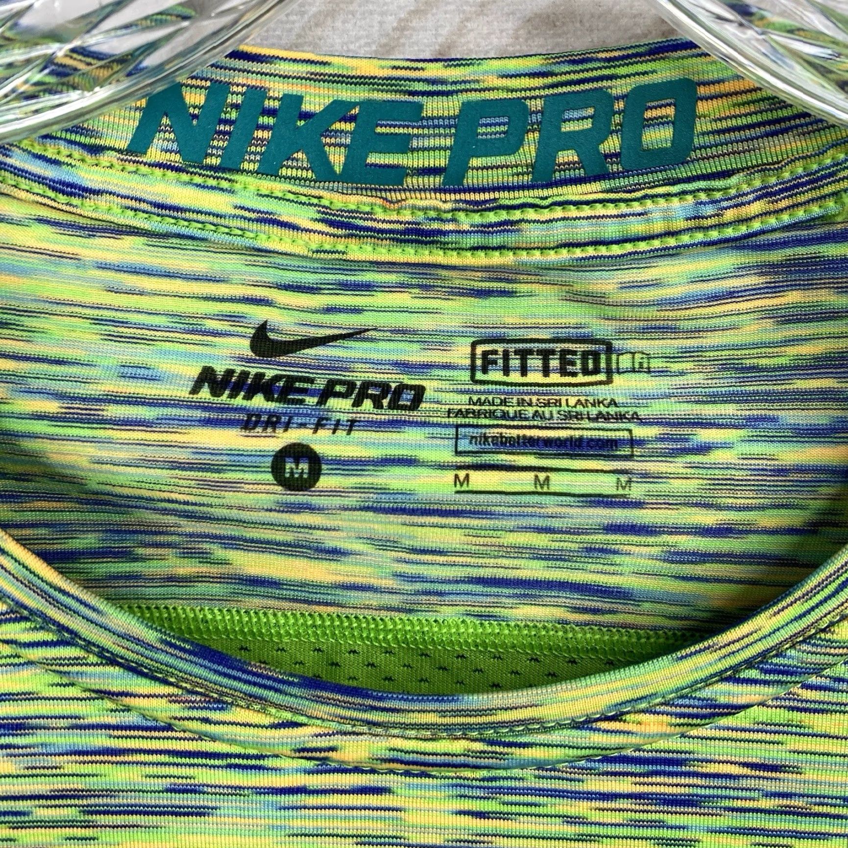 Nike Nike Pro Shirt Mens M Green Heather Dri-Fit Fitted Short Sleeve Performance Gym Size US M / EU 48-50 / 2 - 4 Thumbnail