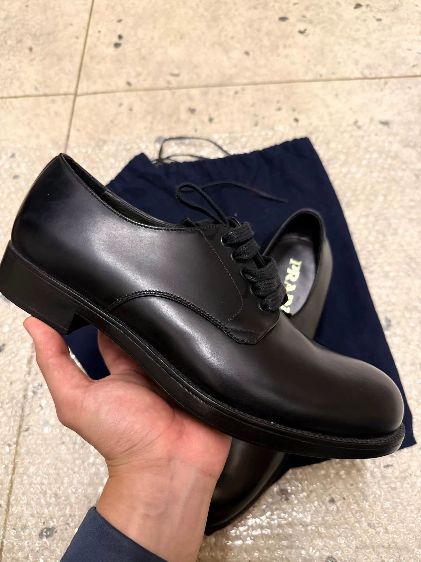 Prada Prada Black Pointed-Toe Derby Size US 10 / IT 40 - 3 Thumbnail