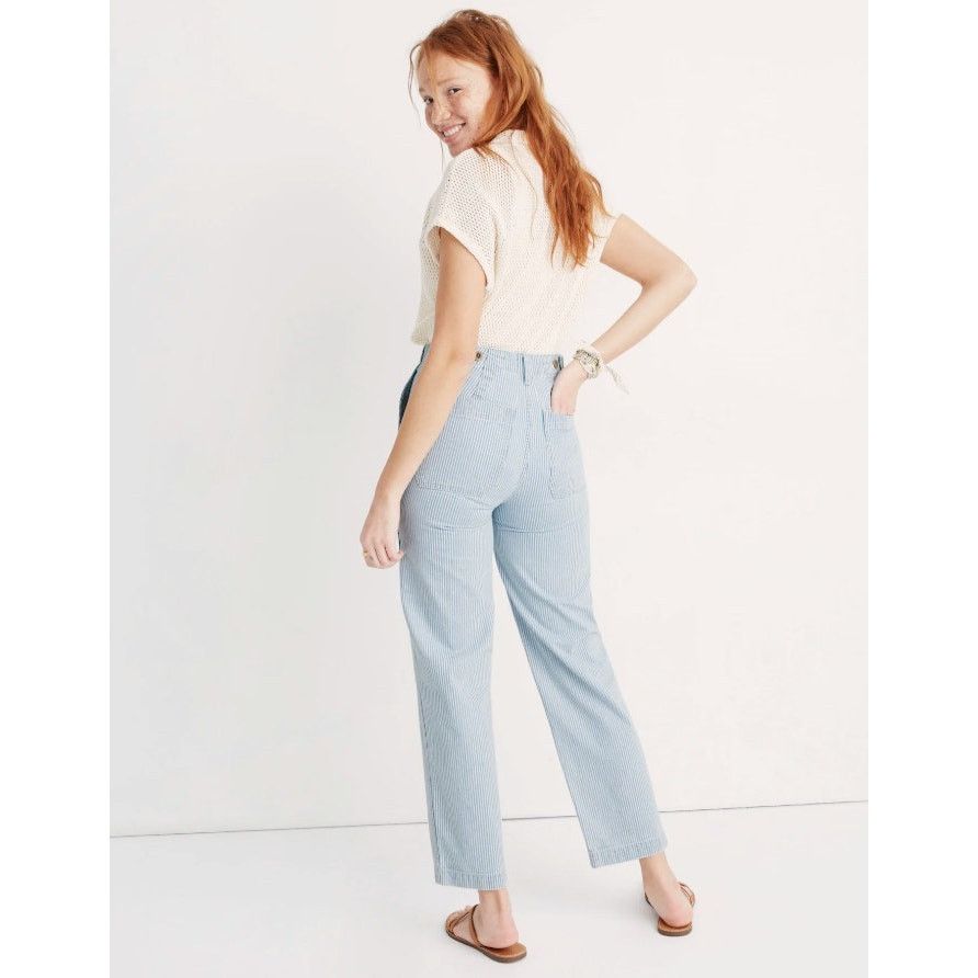 Madewell Madewell Griff Fatigue Pants Indigo Railroad Stripe Sz 24 Size 24" / US 00 / IT 34 - 7 Thumbnail
