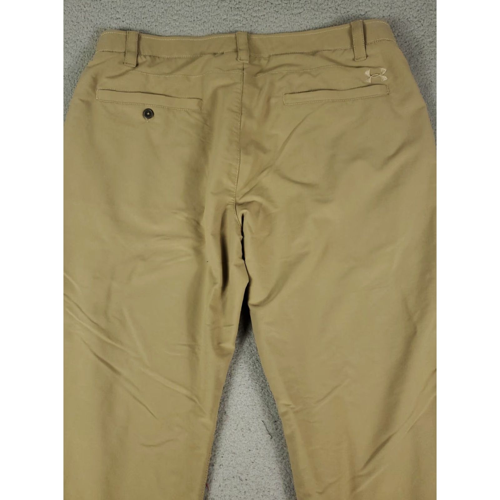Under Armour Under Armour Chino Pants Mens 38x32 Beige Flat Front Stretch Golf Trousers Size US 38 / EU 54 - 7 Thumbnail