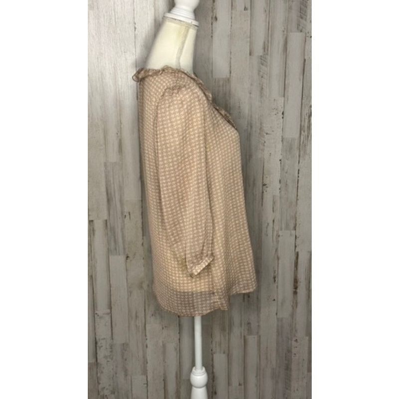 Gap Gap Women's Beige Houndstooth Ruffle Blouse Size Small Size S / US 4 / IT 40 - 3 Thumbnail
