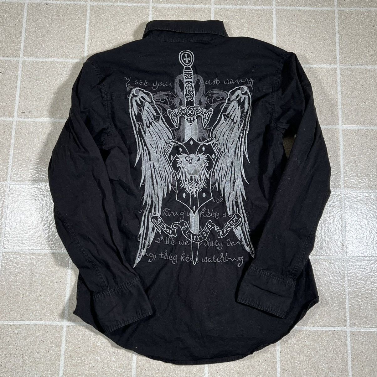 Other Raw 7 Affliction Style Grunge Embroidered Button Up Shirt Size US M / EU 48-50 / 2 - 3 Thumbnail