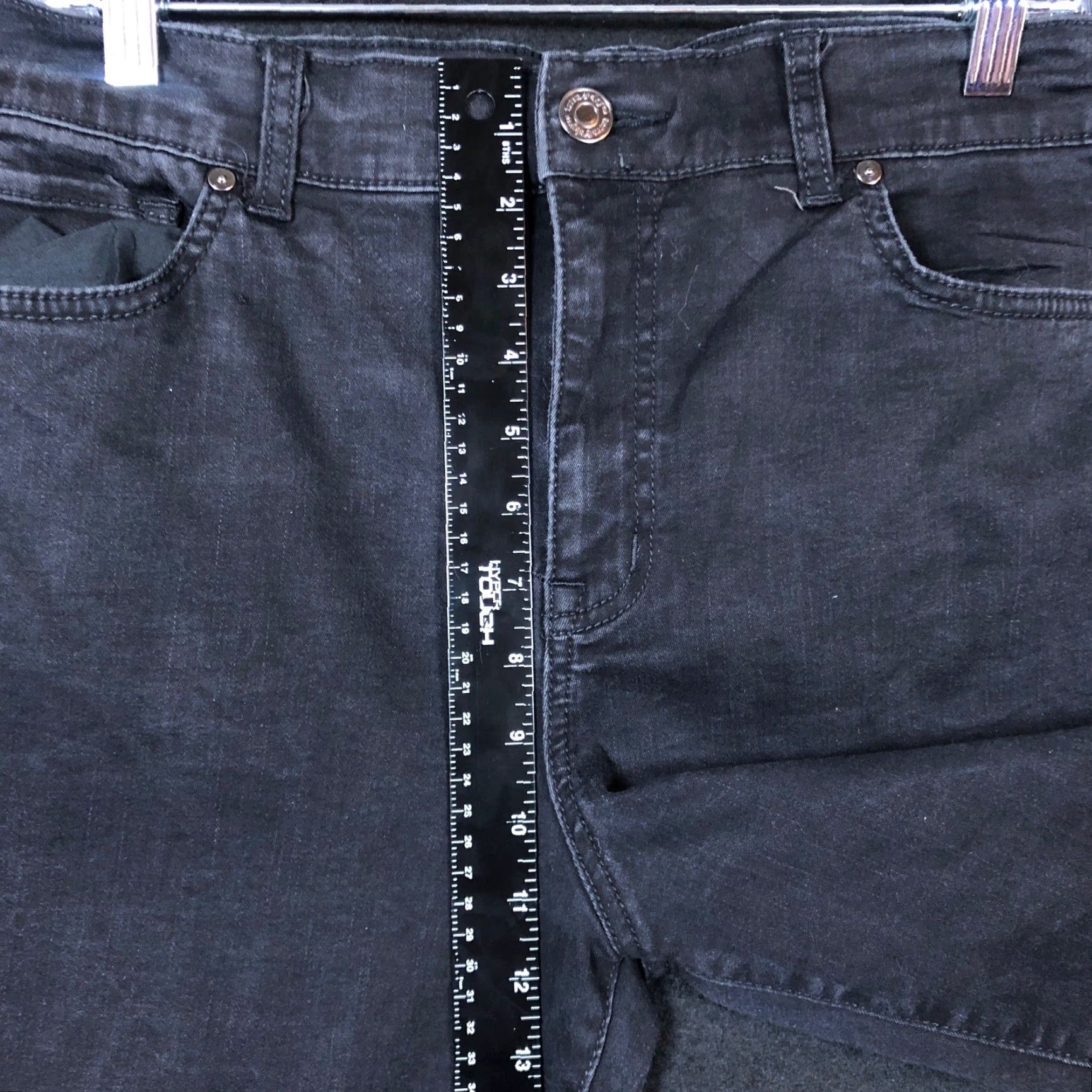 Vintage Terra & Sky Womens Jeans Black Denim Petite Skinny Leg Stretch 14P Size 36" / US 14 / IT 50 - 7 Thumbnail