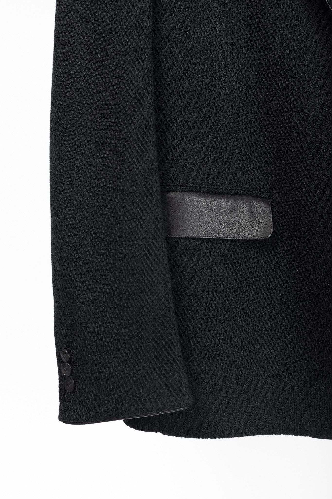 Versace Versace Black Textured Cotton Chevron Blazer Size 46R - 5 Thumbnail