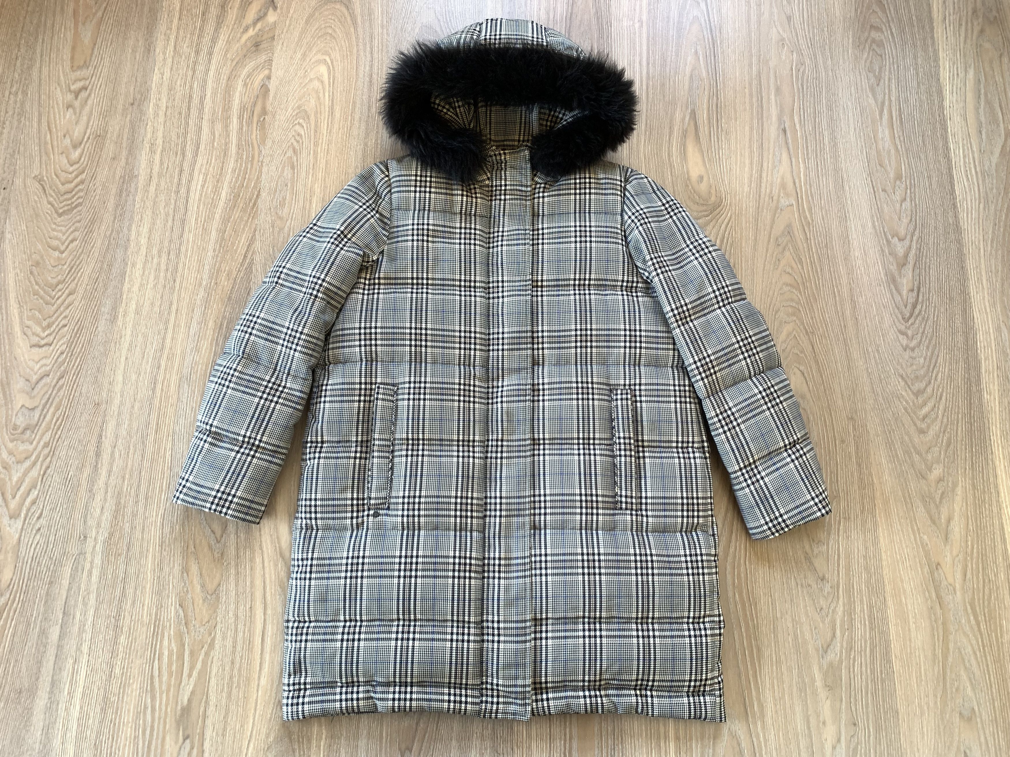 Massimo Dutti Massimo Dutti Womens Check Long Down Jacket Size M / US 6-8 / IT 42-44 - 2 Thumbnail