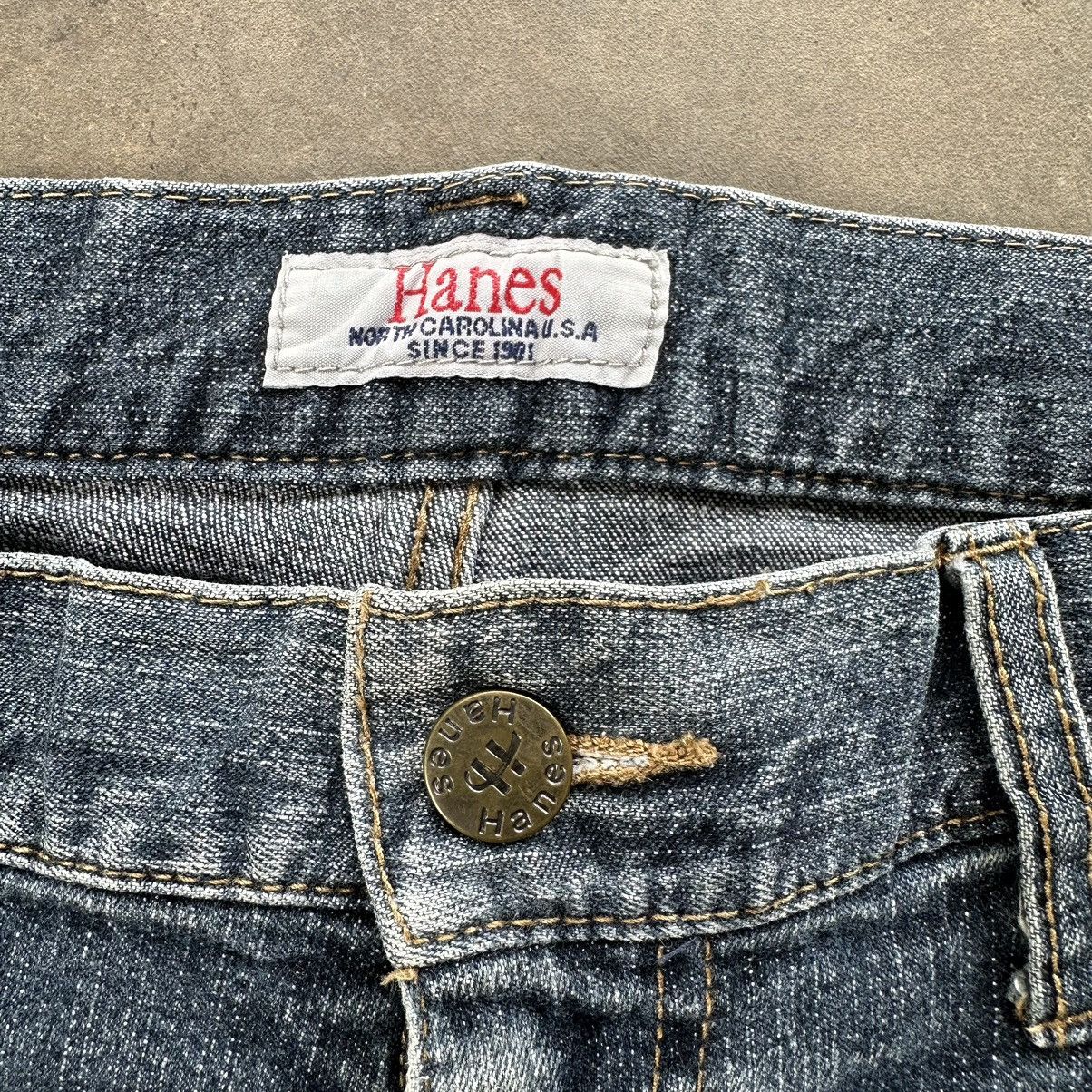 Japanese Brand Vintage Hanes Distressed Faded Denim Raw Jean Pant Size 34 Size US 34 / EU 50 - 4 Thumbnail