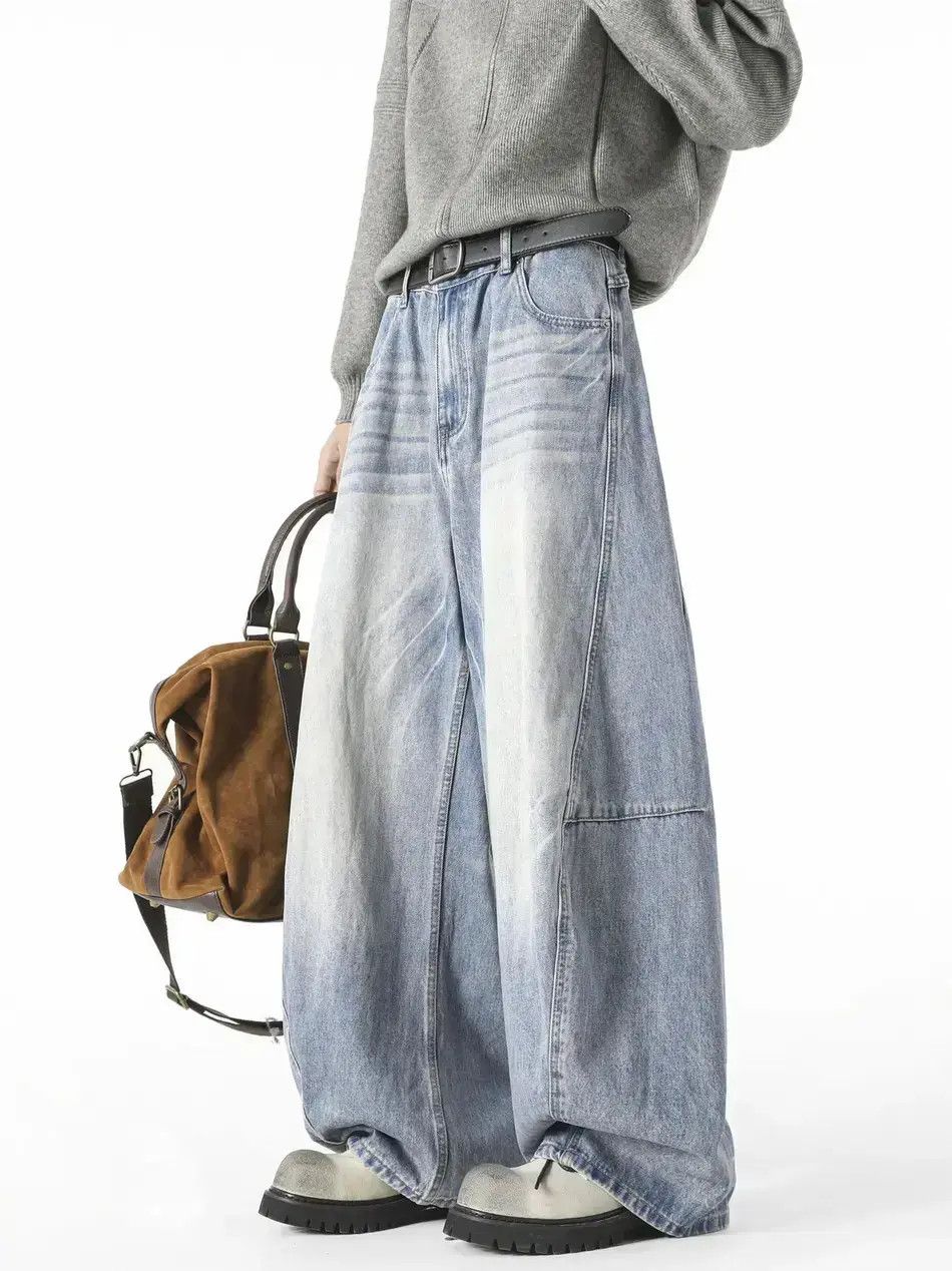 Japanese Brand Retro loose wide leg slightly flared jeans Size US 32 / EU 48 - 1 Thumbnail