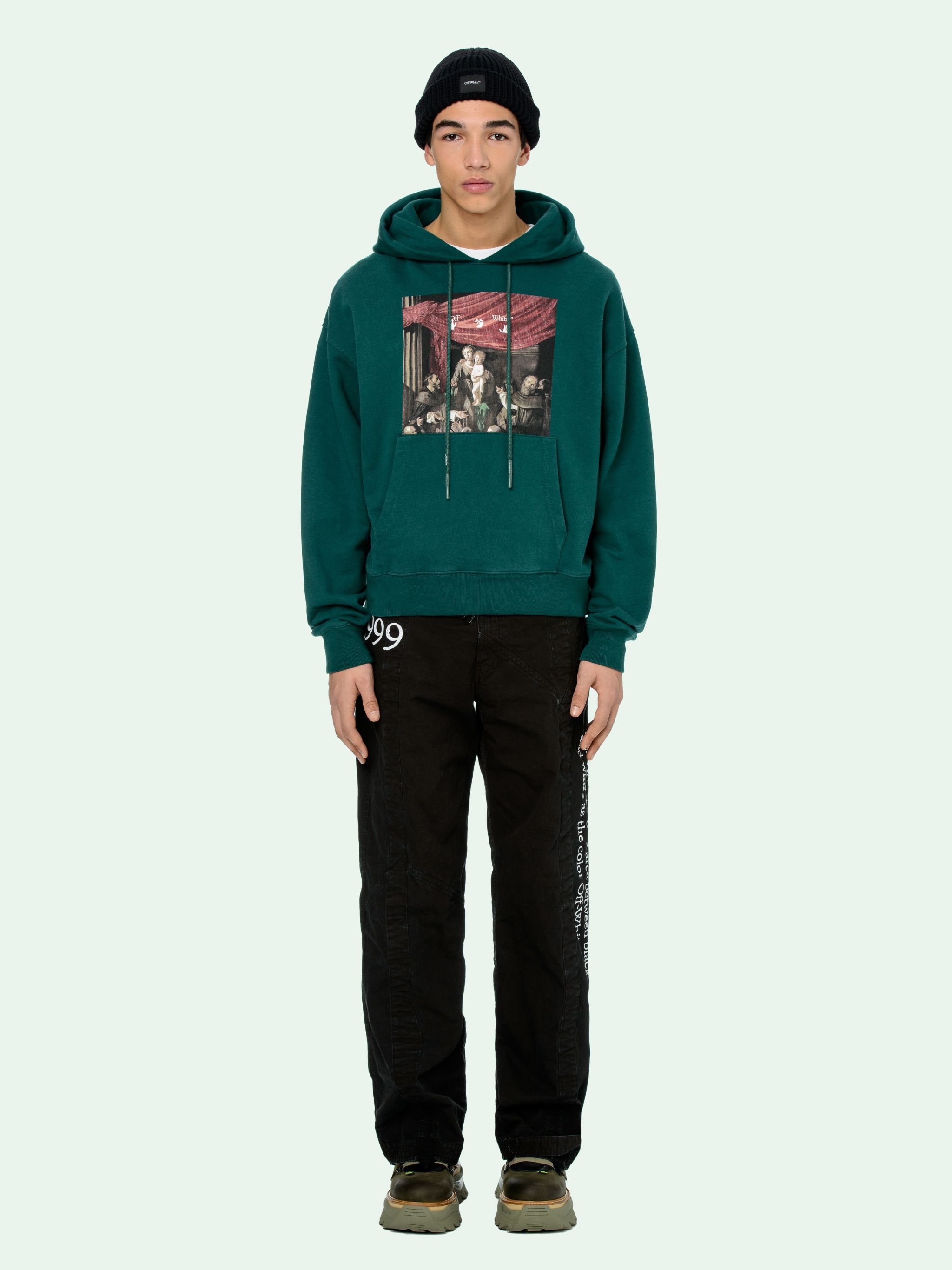 Off-White Green Caravaggio Arrows Oversized Hoodie Size XS / US 0-2 / IT 36-38 - 4 Thumbnail