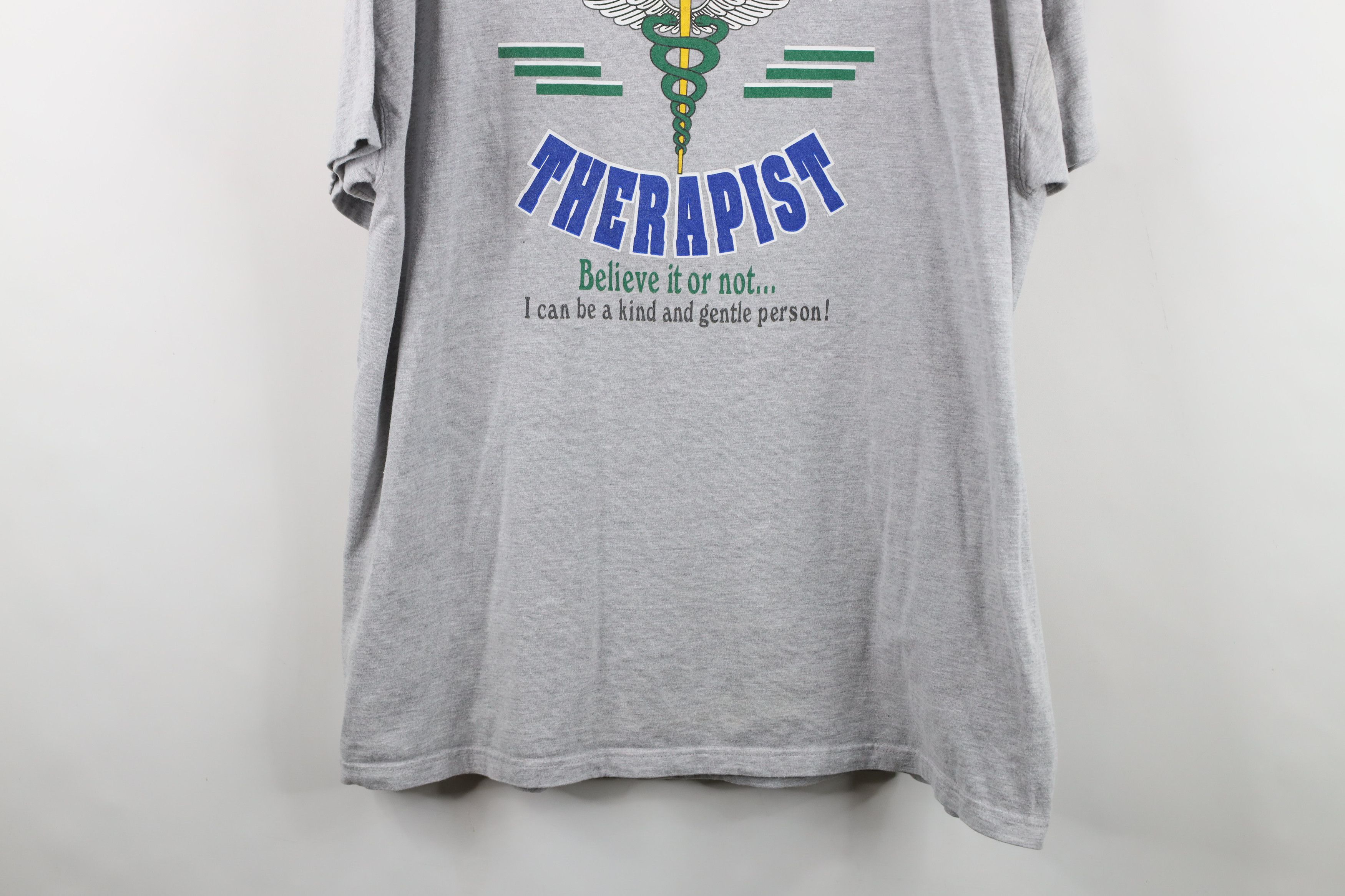 Vintage Vintage 90s Y2K Spell Out Physical Therapist PT T-Shirt Gray Size US XL / EU 56 / 4 - 3 Thumbnail