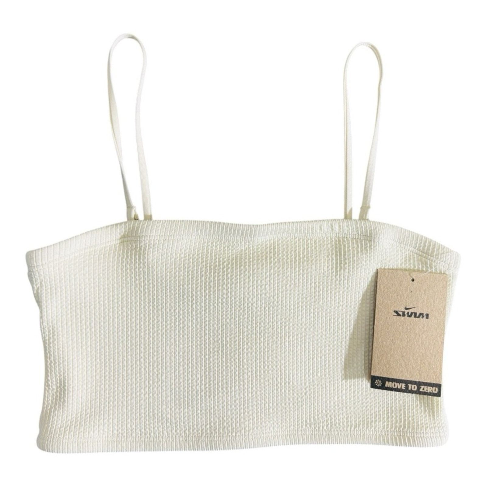 Nike Nike White/Creme Ribbed Crop Top Size S / US 4 / IT 40 - 1 Thumbnail
