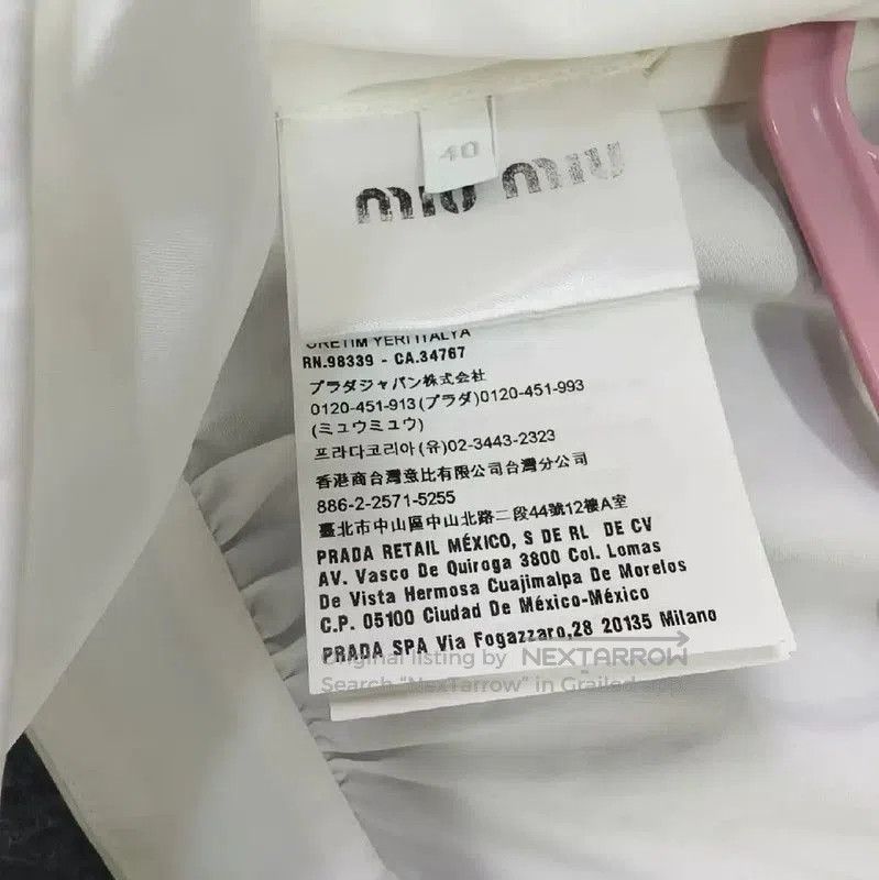 Miu Miu Miu Miu White Cropped Shirt with Ruffles . Size L / US 10 / IT 46 - 4 Thumbnail