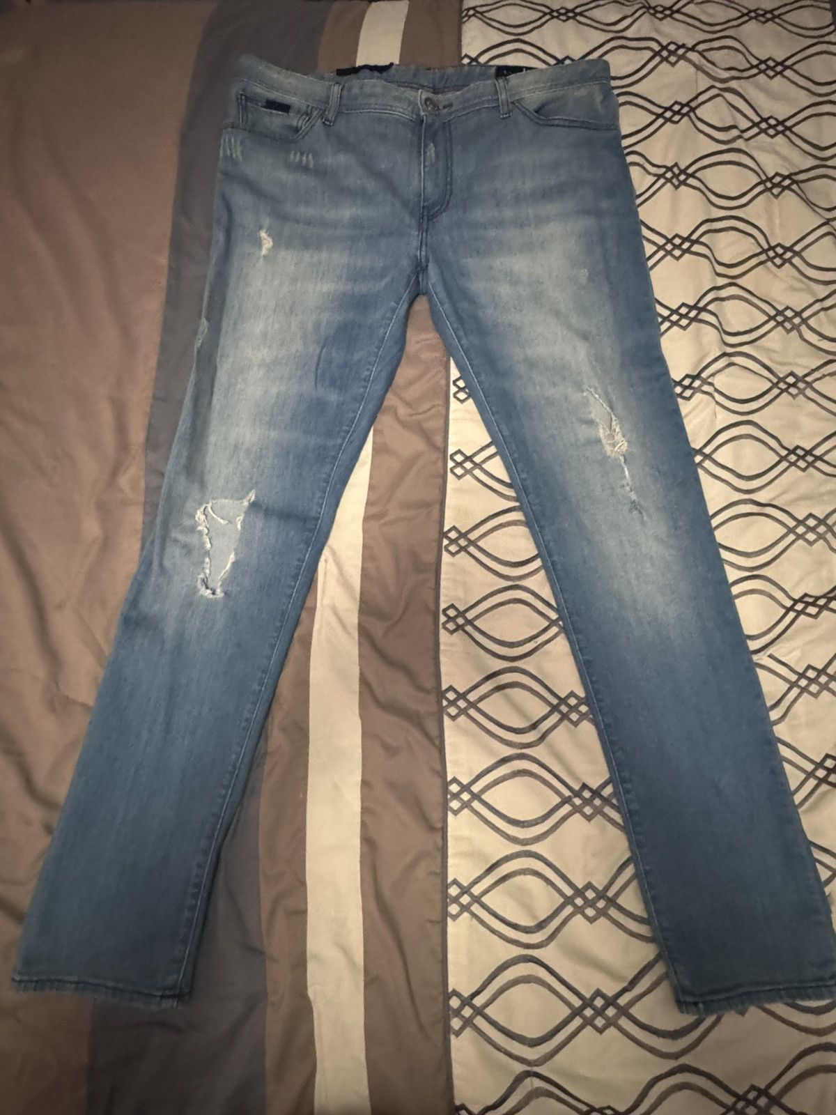 Armani Exchange Blue Ripped Armani Exchange Jeans Size US 36 / EU 52 - 1 Thumbnail