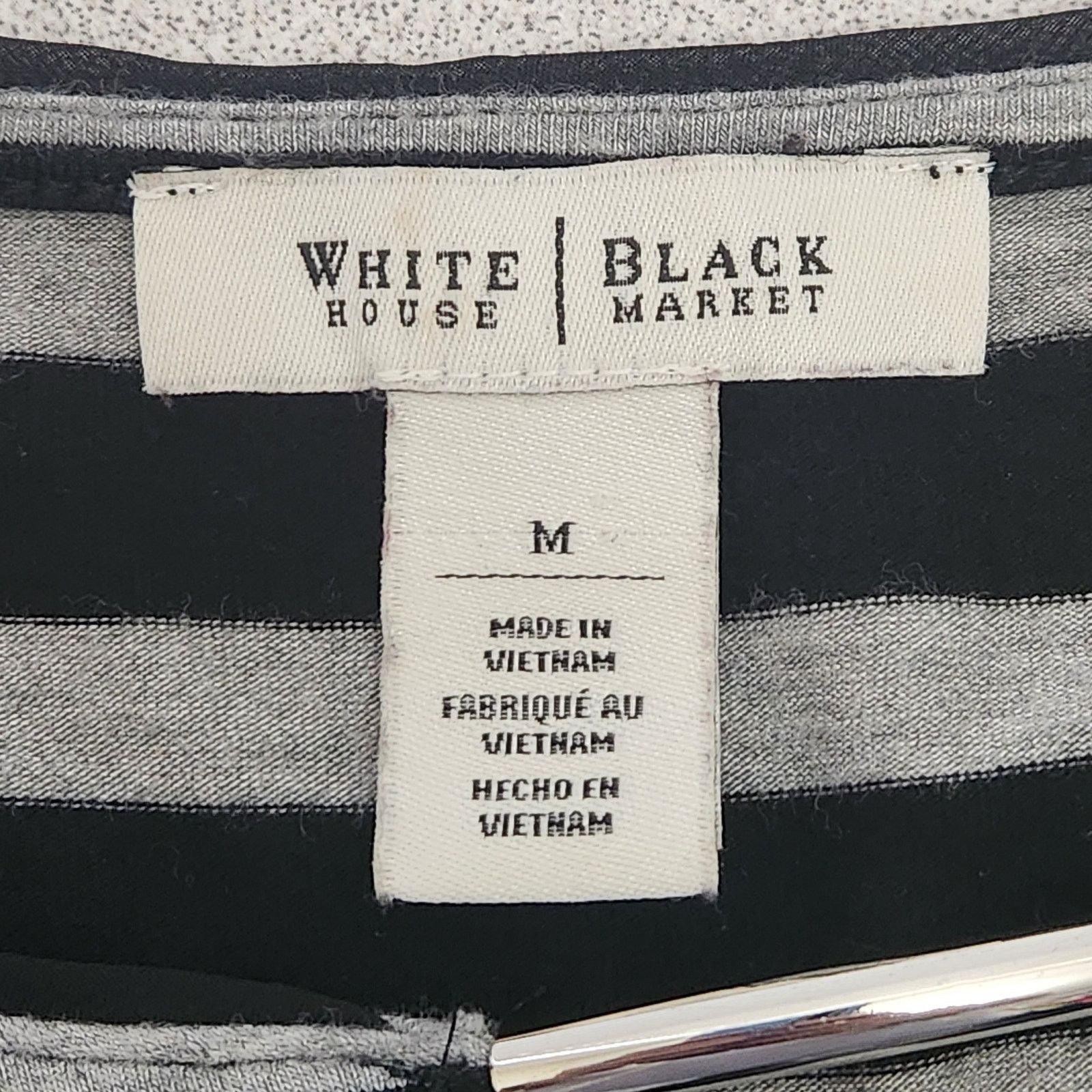 White House Black Market White House Black Market Black Gray Striped Top Medium Size M / US 6-8 / IT 42-44 - 4 Thumbnail
