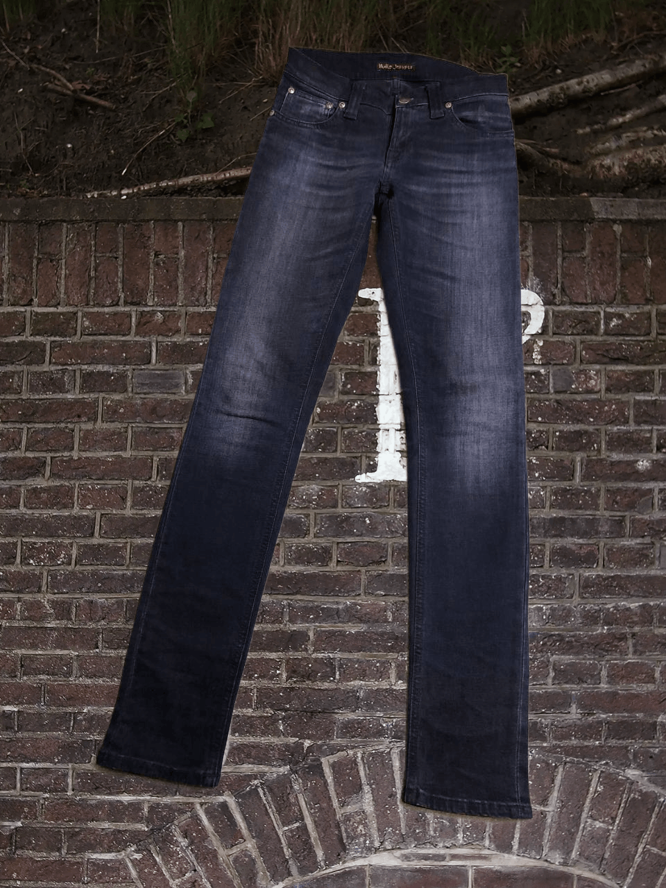 Nudie Jeans NUDIE Denim Dark Wash Stretch Slim Fit Straight Jeans Size 25" / US 0 / IT 36 - 1 Thumbnail