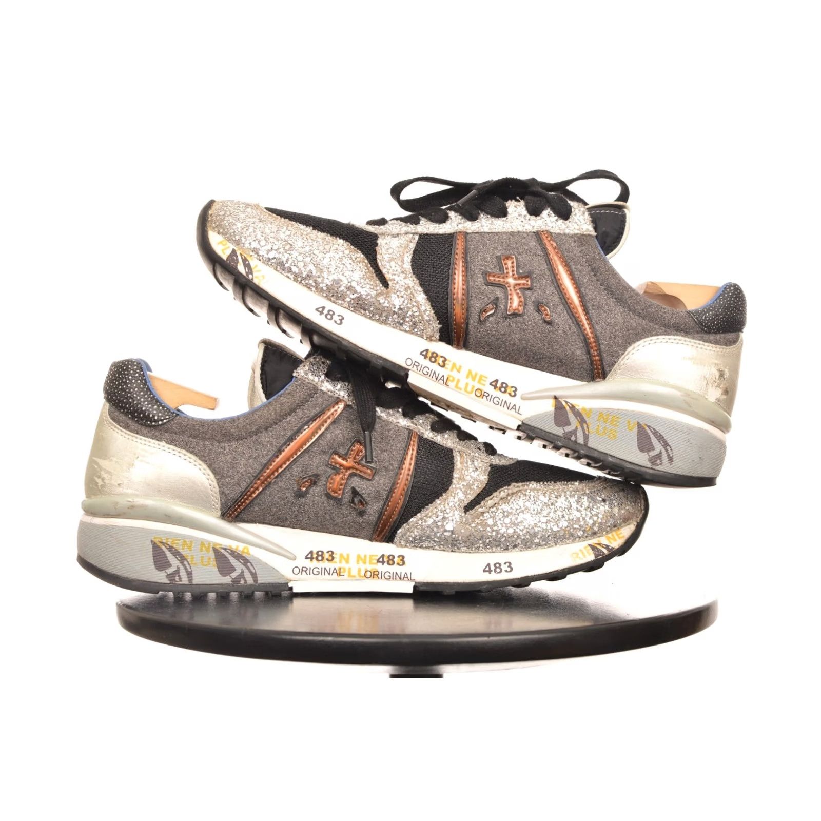 Premiata Premiata VAR 1618 Womens Glittered Sneakers Size 40 Gray Athletic Shoes Ladies 9.5 US Size US 10 / IT 40 - 6 Thumbnail