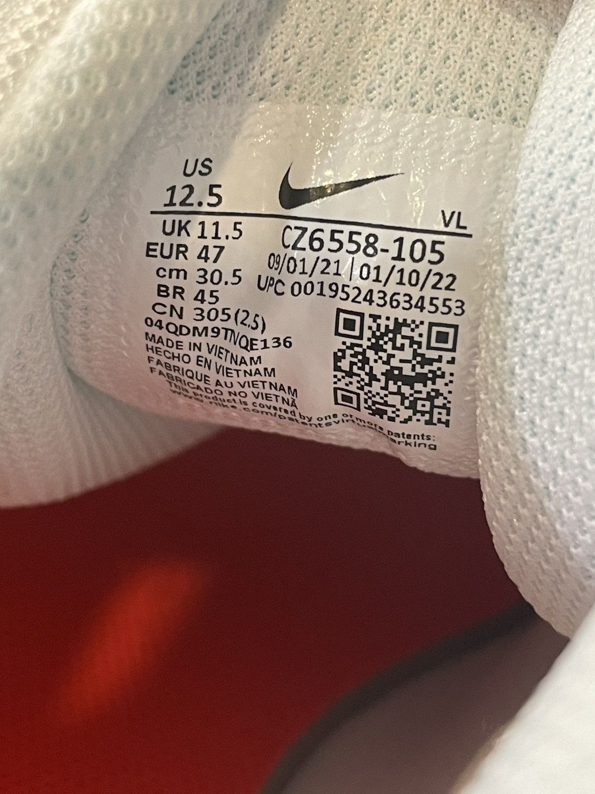 Nike Nike Alpha Huarache 8 Varsity White Crimson (size mens 12.5) Size US 12.5 / EU 45-46 - 4 Thumbnail