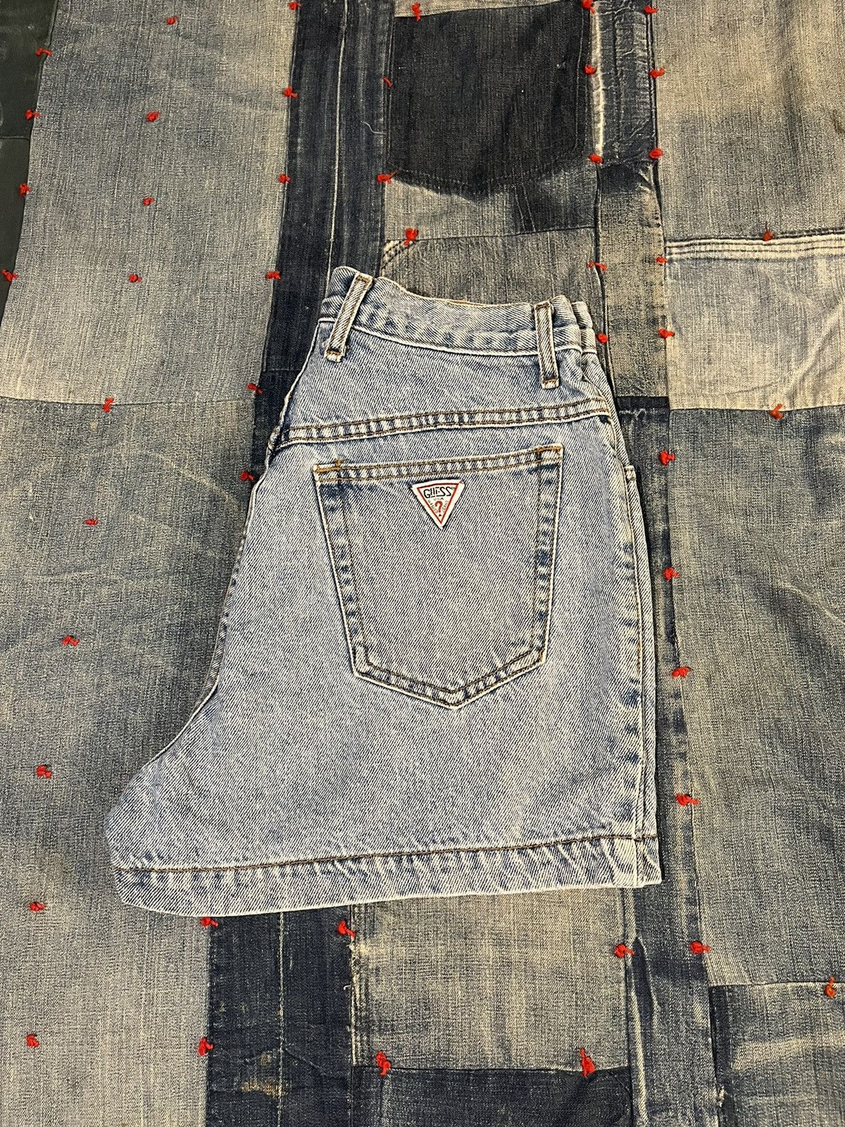 90'S Guess Jeans Black Denim Shorts, Men's, Size W37, Vintage cotton black type Vintage Second Hand
