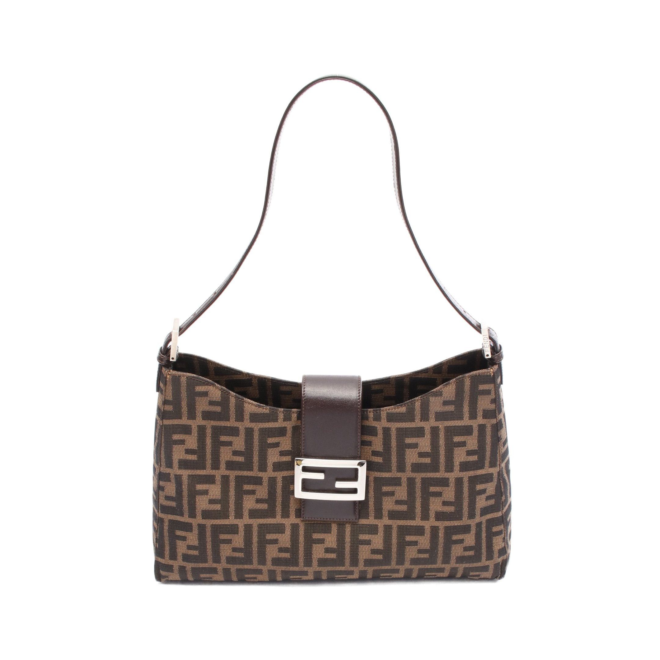Fendi Fendi Zucca One Shoulder Bag Canvas Leather Brown Dark Size ONE SIZE - 1 Thumbnail