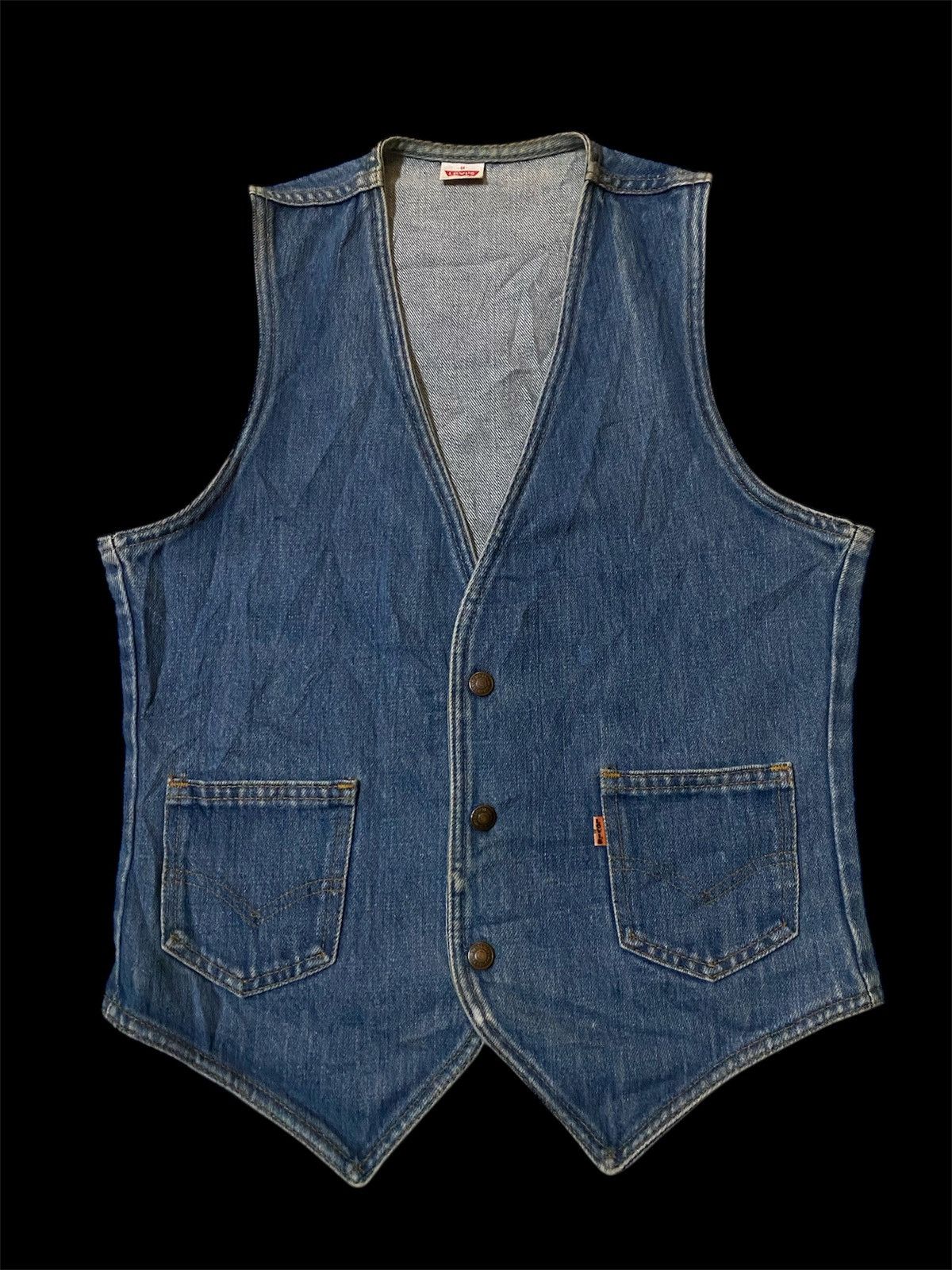 Levi's Vintage 60s Levis Snap Button Vest Denim Size US S / EU 44-46 / 1 - 1 Thumbnail