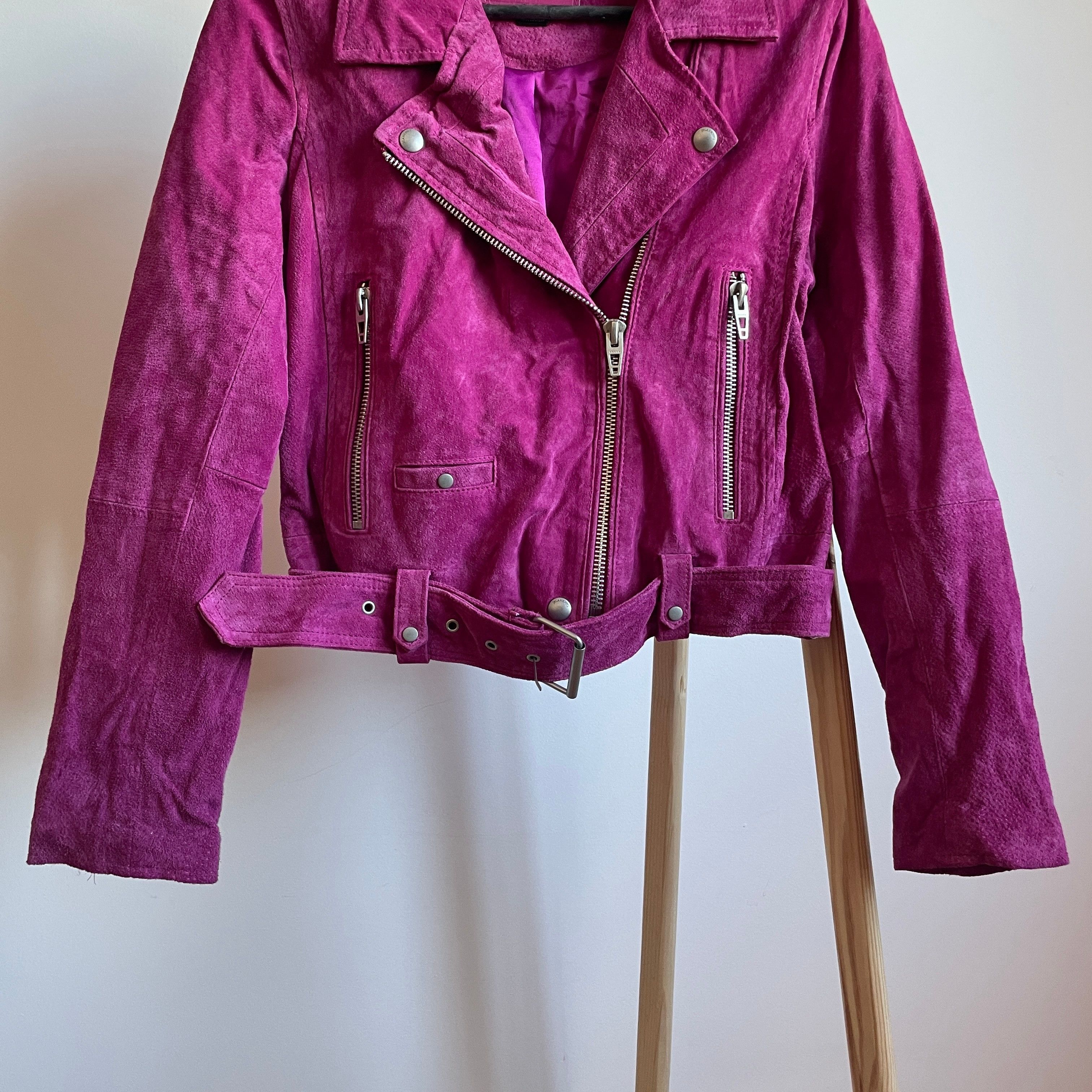 BLANKNYC Blank NYC Womens Crimson Suede Leather Biker Jacket Size M Size M / US 6-8 / IT 42-44 - 5 Thumbnail