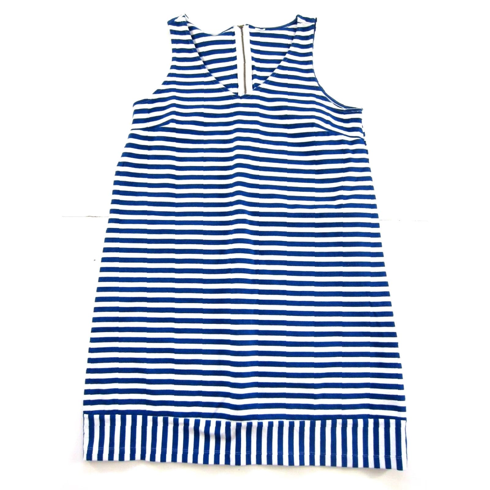 Old Navy Old Navy Cotton Stretch Blue White Stripe V-Neck Tunic Tank Dress Large Size L / US 10 / IT 46 - 2 Thumbnail