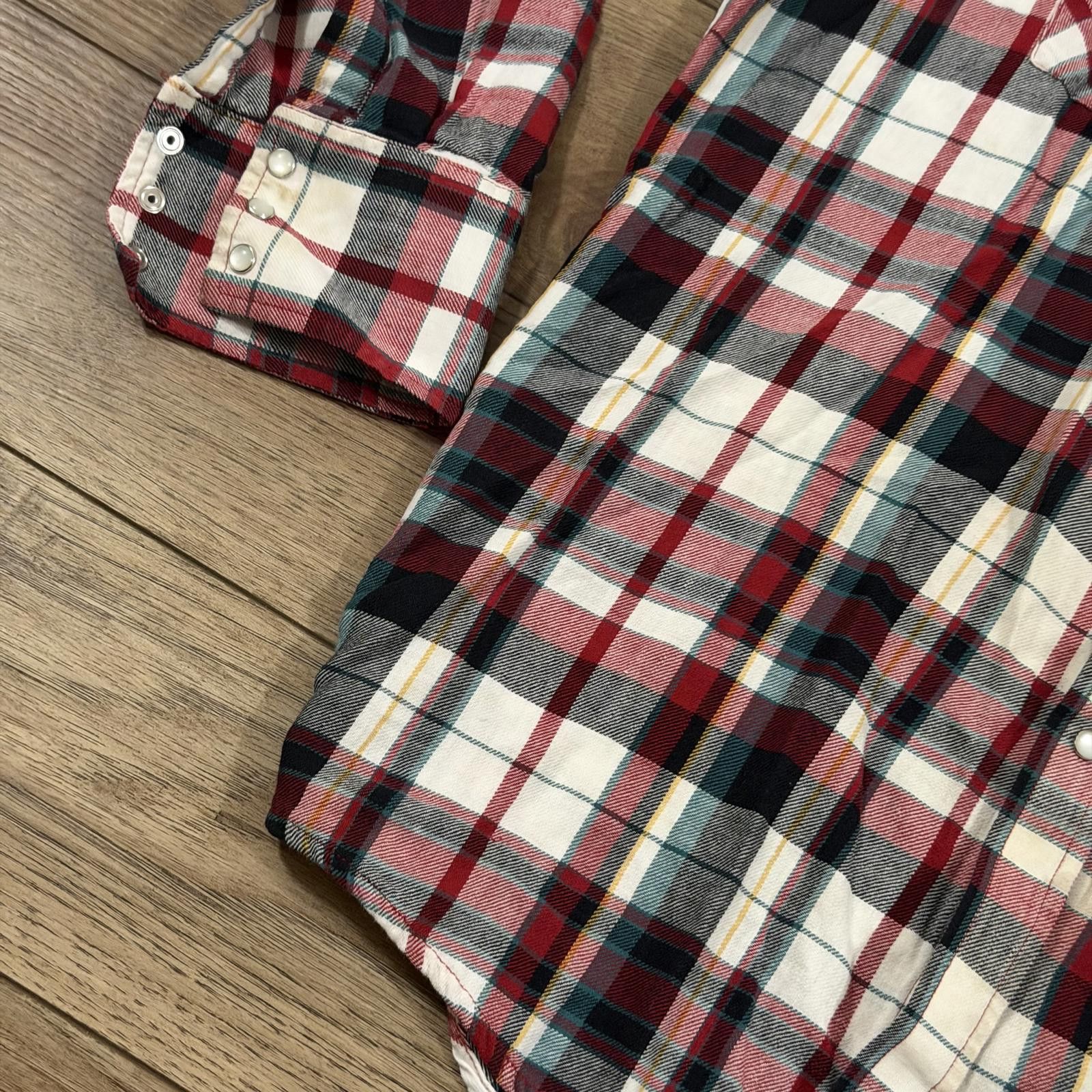 Other Vintage 90s Plains Western Cowboy Flannel Plaid Snap Shirt L Size US L / EU 52-54 / 3 - 4 Thumbnail