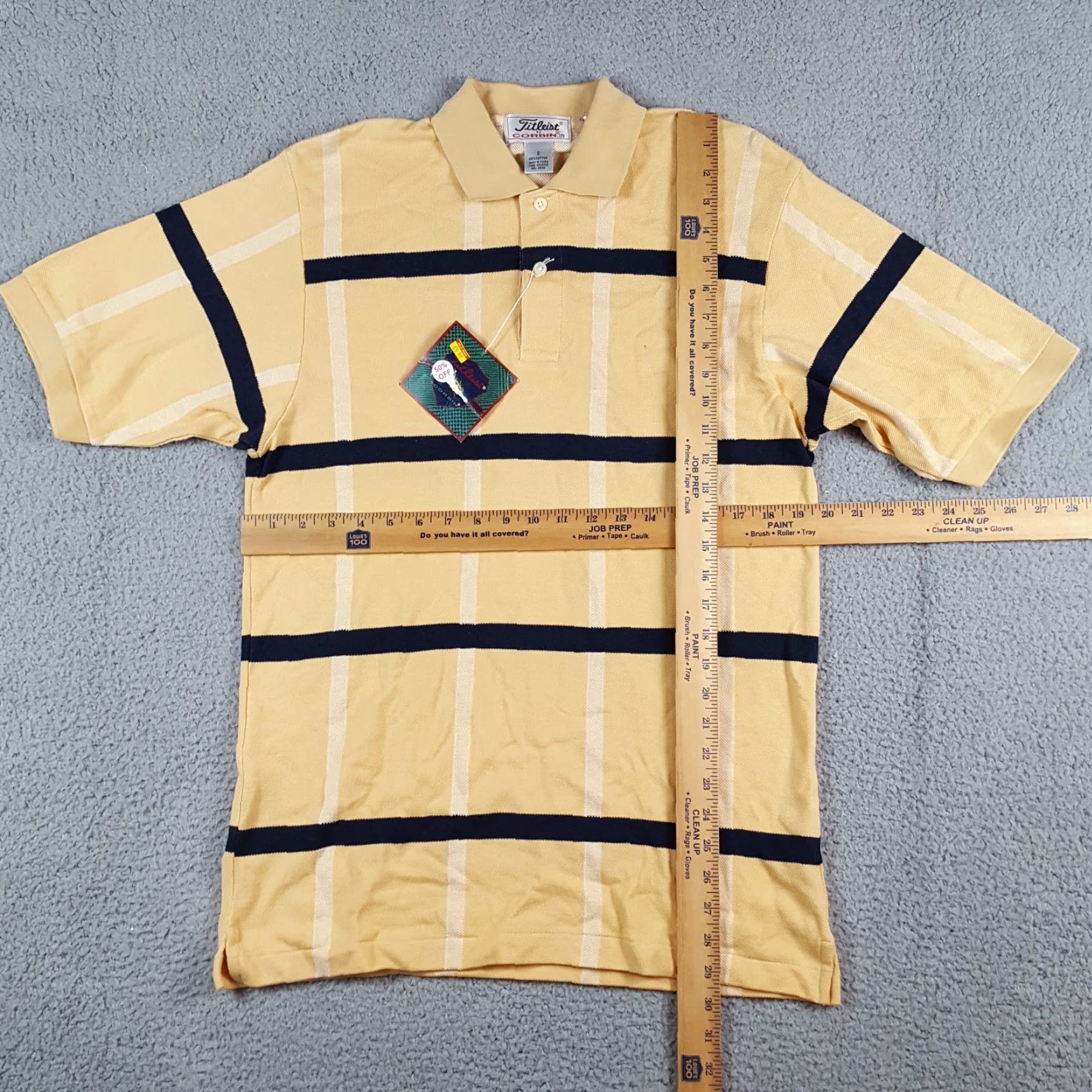 Titleist VINTAGE Titleist Polo Shirt Mens S Yellow Striped Golf Casual 90s Preppy Button Collar Shirt Size US S / EU 44-46 / 1 - 8 Thumbnail