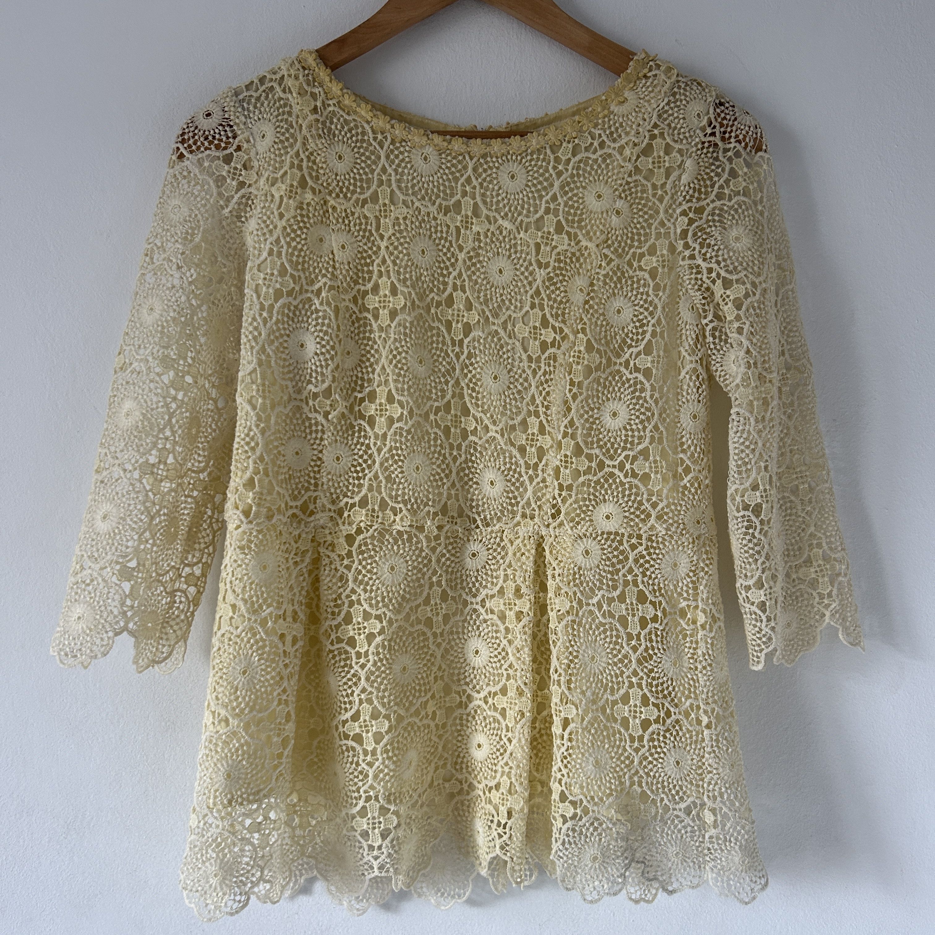 Vintage Vintage 70s ivory lace peplum blouse Size M / US 6-8 / IT 42-44 - 7 Thumbnail