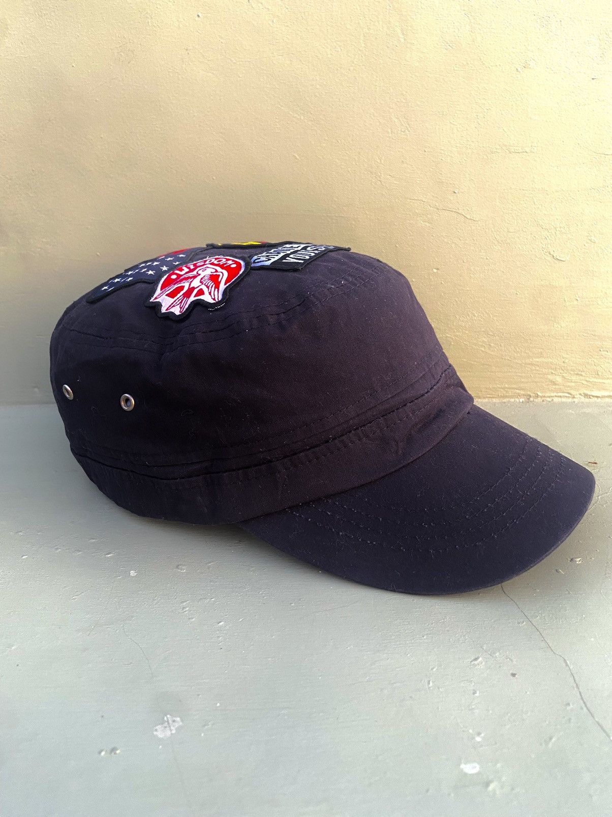 If Six Was Nine 2000s it street patrol hat with lots of embroidered emblems Size ONE SIZE - 7 Thumbnail
