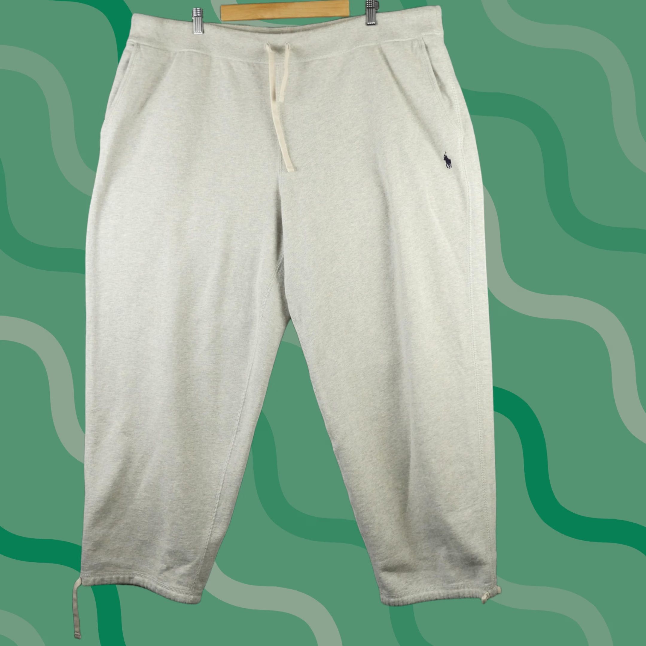 Polo Ralph Lauren Ralph Lauren Sweatpants Mens 3X Gray Fleece Drawstring Pony Logo Loose Baggy Size US 39 - 1 Thumbnail