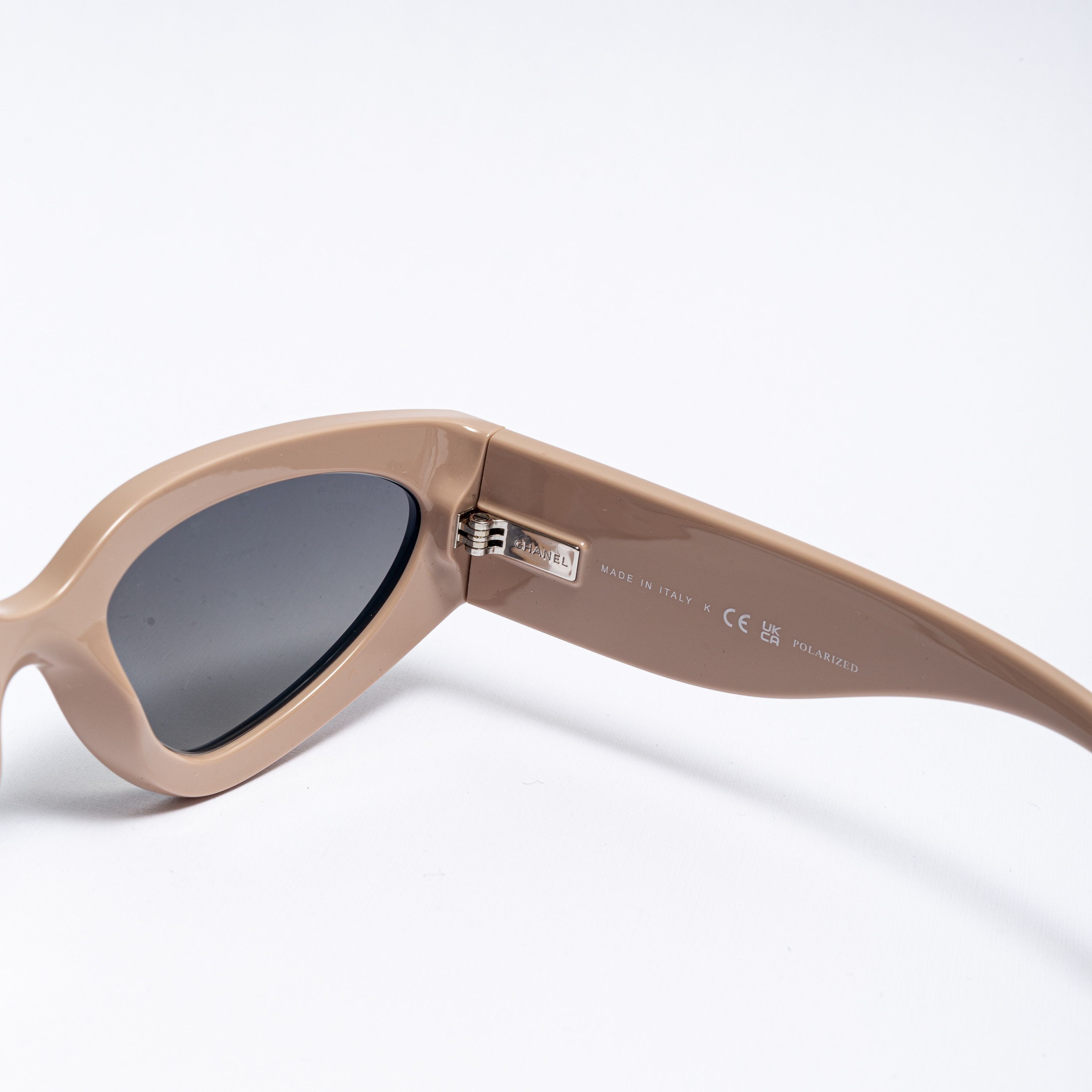 Chanel CHANEL 0CH6056 C534M3 Sunglasses BEIGE/BLACK Size ONE SIZE - 2 Thumbnail