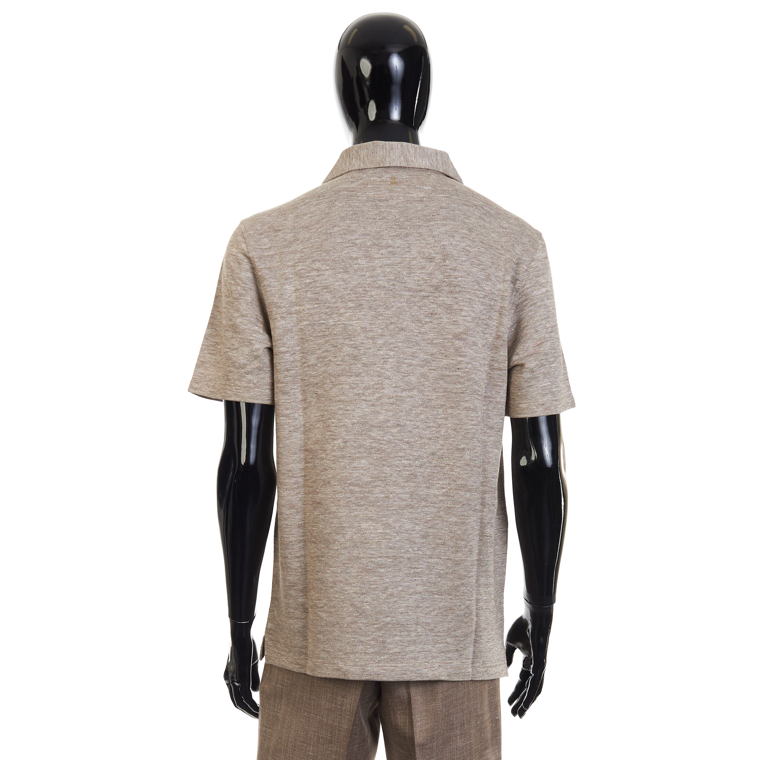 Other Brett Johnson Mocha Brown Silk, Wool & Linen Polo Shirt Size US S / EU 44-46 / 1 - 5 Thumbnail