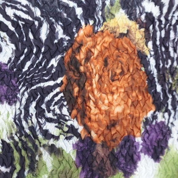 Alberto Vtg Artsy Alberto Makali Mixed Media Crinkle Top Blouse Sz Size M / US 6-8 / IT 42-44 - 13 Thumbnail
