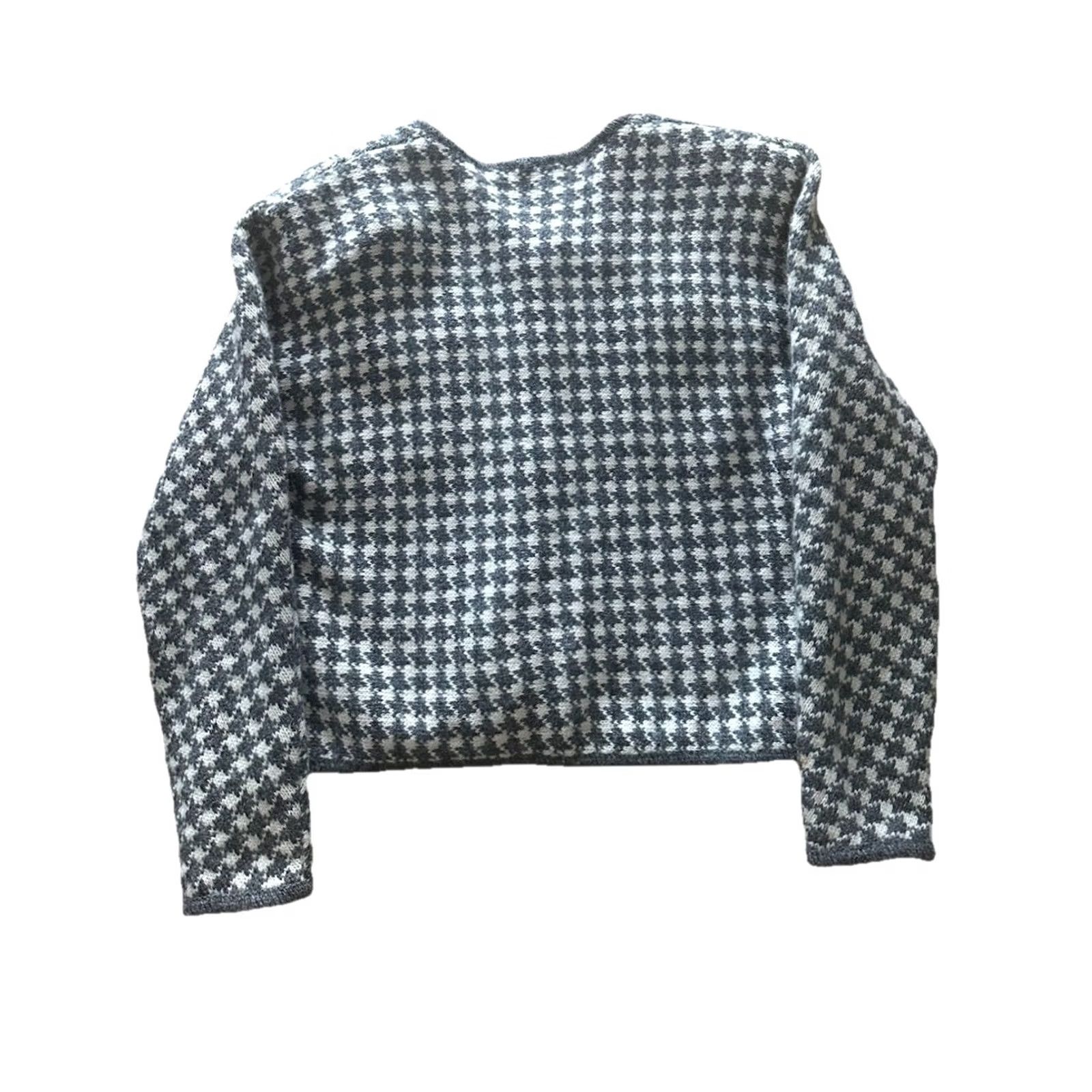 Bergdorf Goodman VINTAGE Bergdorf Goodman x Plaza Of New York Cardigan S Gray Wool Rabbit Hair Geometric Fair Isle Button Long Sleeve V-Neck Classic Men’s Sweater Rare Size US S / EU 44-46 / 1 - 7 Thumbnail