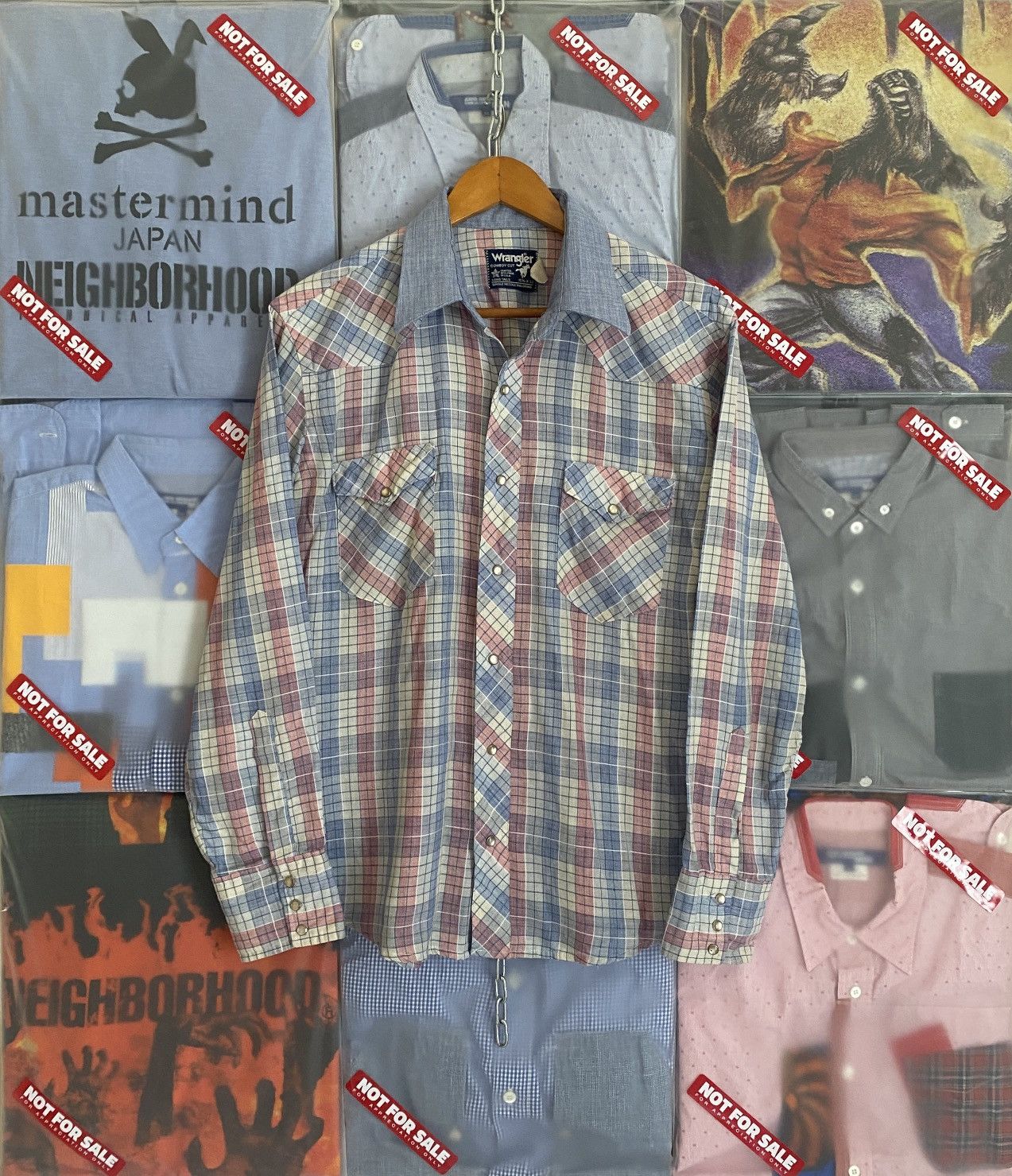 Vintage Vintage Wrangler Western Snap Button Colour Block Shirt Size US S / EU 44-46 / 1 - 1 Thumbnail
