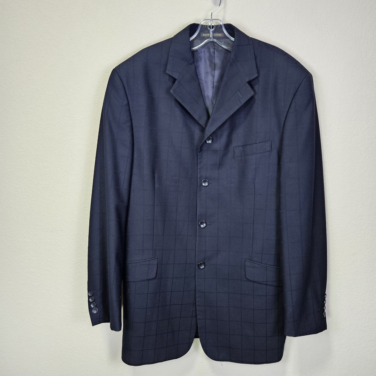 Other Italian Windowpane Overcoat Blazer Mens 40L Size 40L - 1 Thumbnail