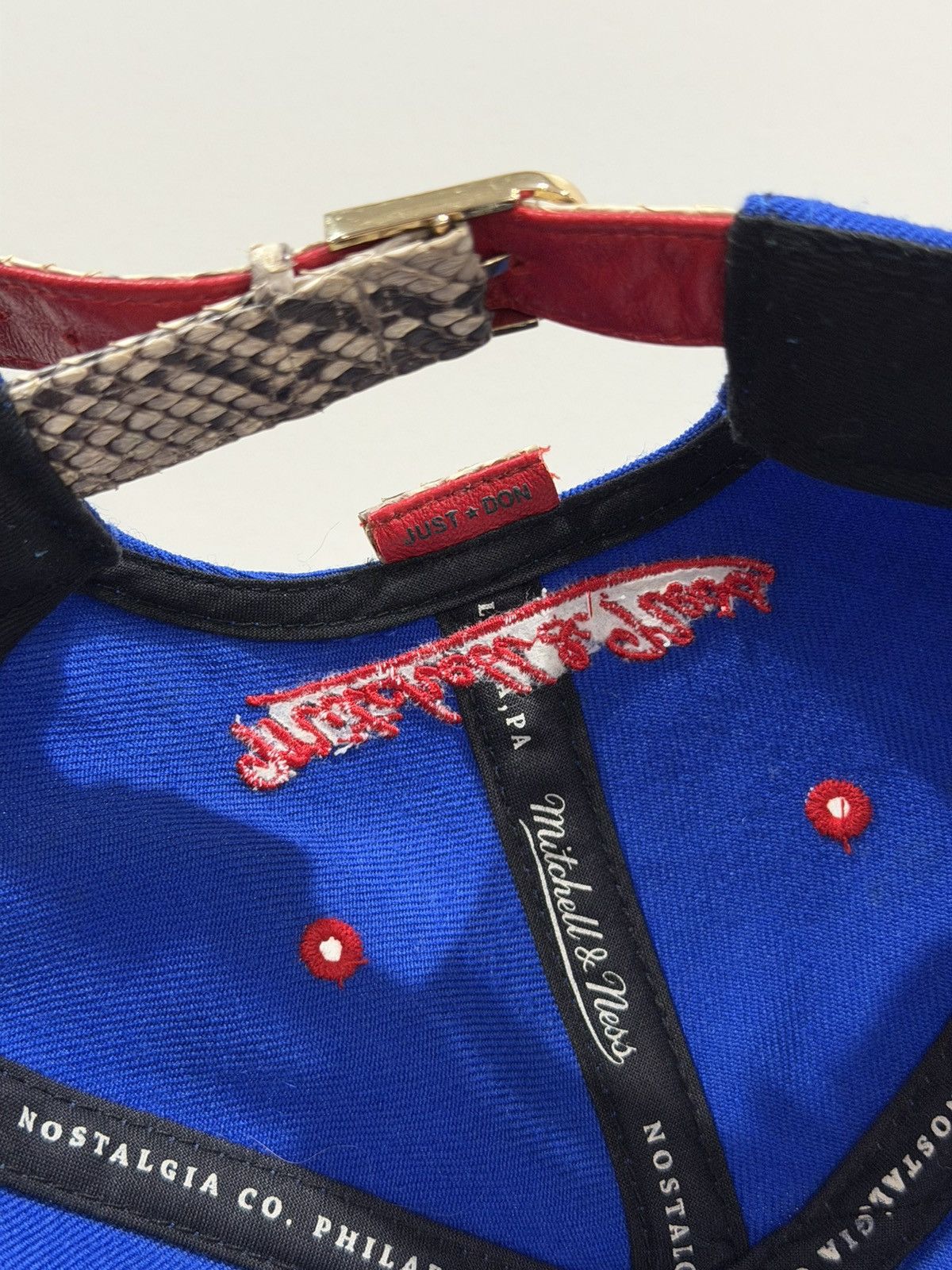 Just Don Just Don x Mitchell & Ness ABA New Jersey Americans Blue Hat Size ONE SIZE - 8 Thumbnail