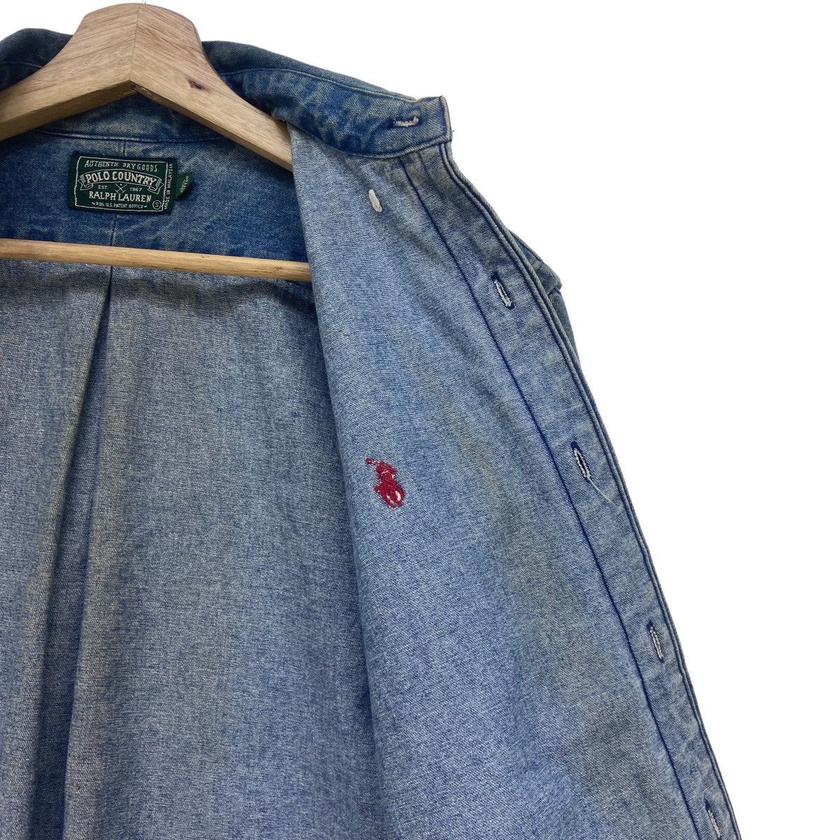 Polo Ralph Lauren × Ralph Lauren × Vintage Vintage Polo Country Ralph Lauren Reg US Pattern Denim Shirt Size US S / EU 44-46 / 1 - 24 Thumbnail