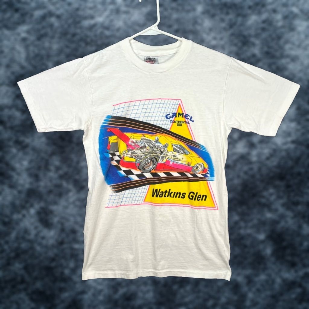 Vintage VINTAGE 90s Camel GT IMSA Watkins Glen Racing White T-Shirt Mens M Size US M / EU 48-50 / 2 - 1 Thumbnail